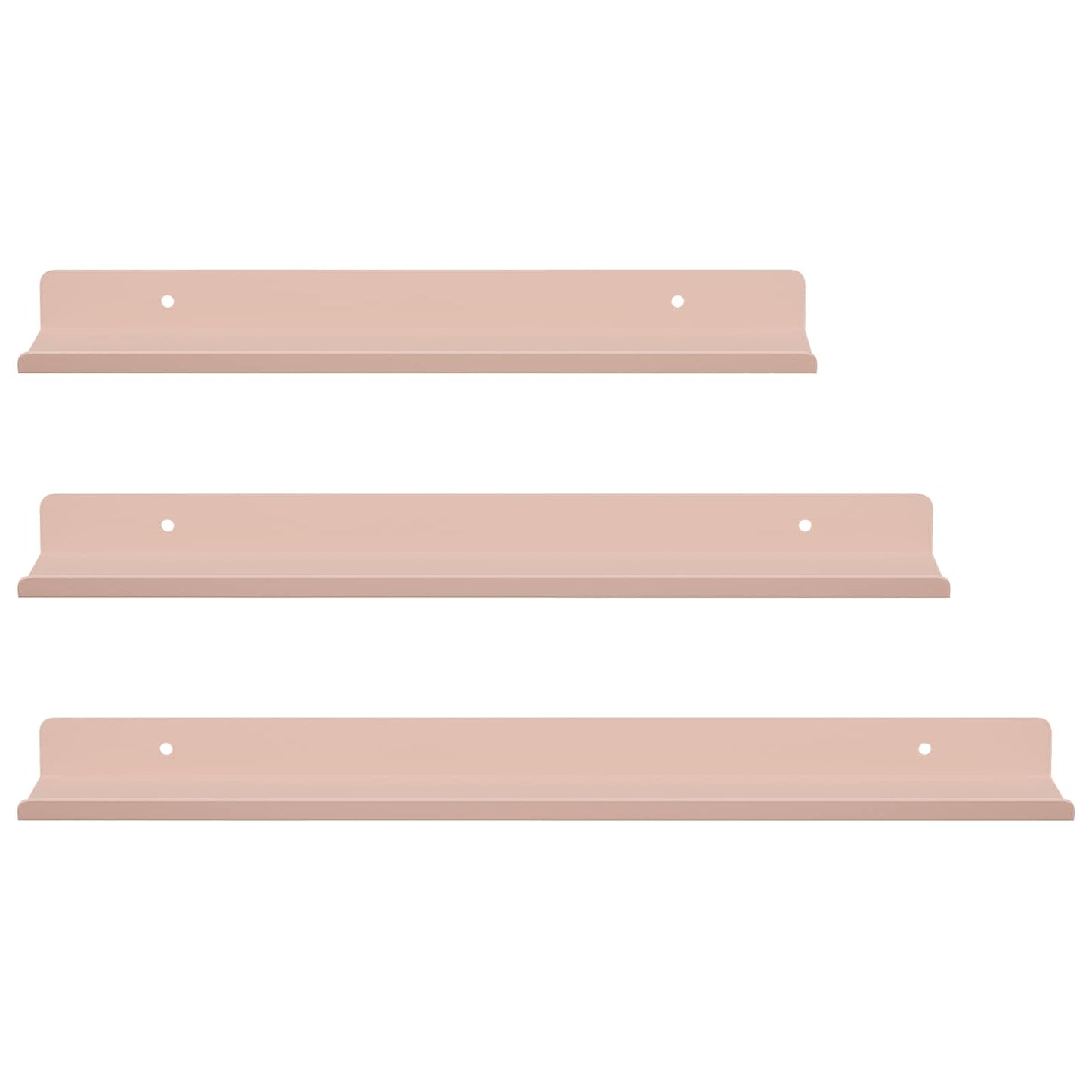 Vegghylle med hylle Veggmontert 3 pcs Rosa 40 x 9 x 2,5 cm vidaXL