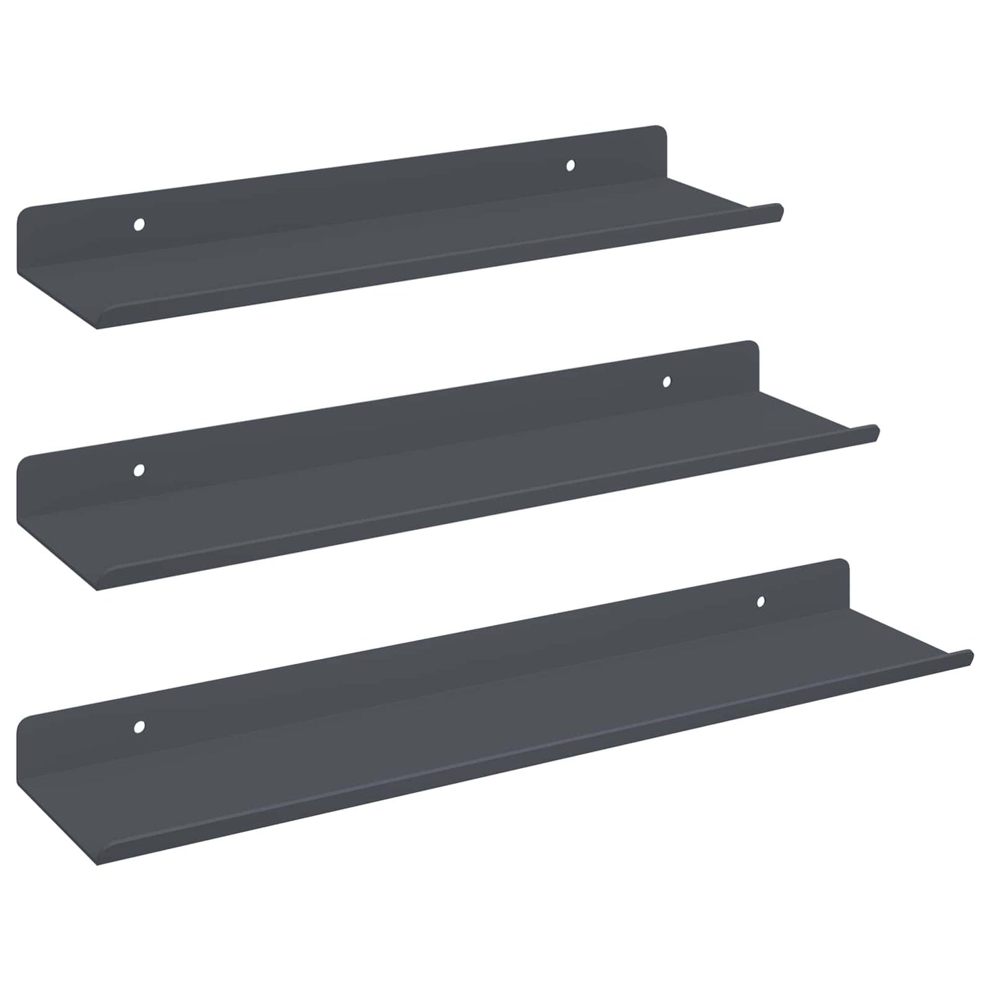 Vegghylle med hylle Veggmontert 3 pcs Antrasitt 40 x 9 x 2,5 cm vidaXL