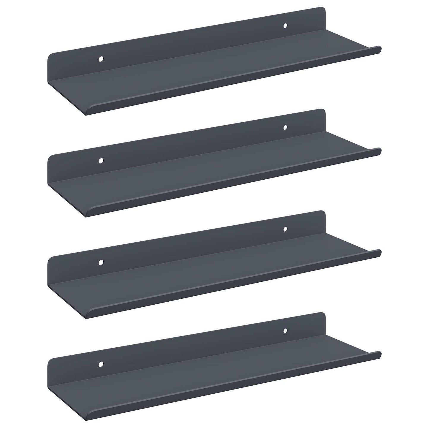 Vegghylle med hylle Veggmontert 4 pcs Antrasitt 30 x 9 x 2,5 cm vidaXL