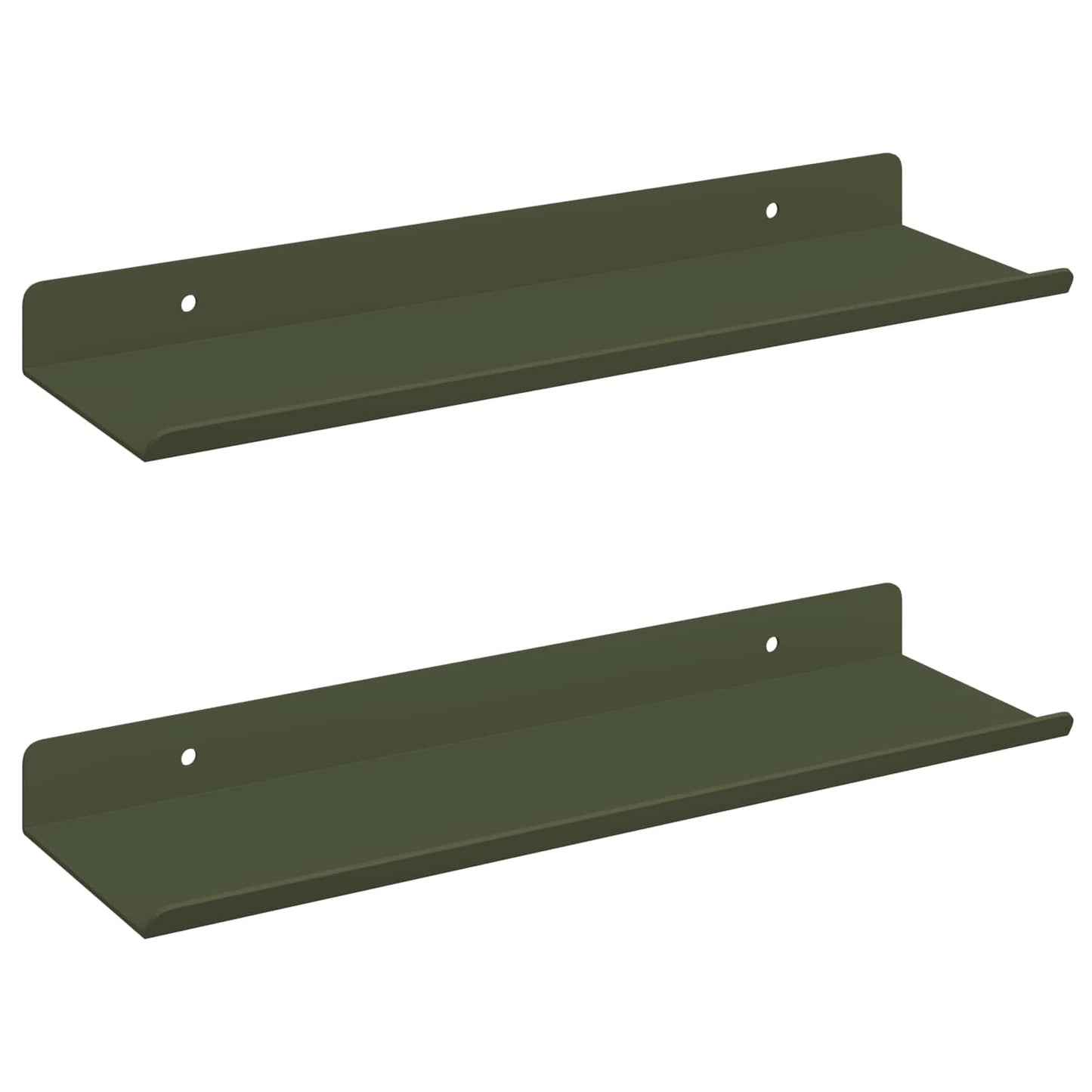 Vegghylle med hylle 2 pcs Olivengrønn 30 x 9 x 2,5 cm vidaXL