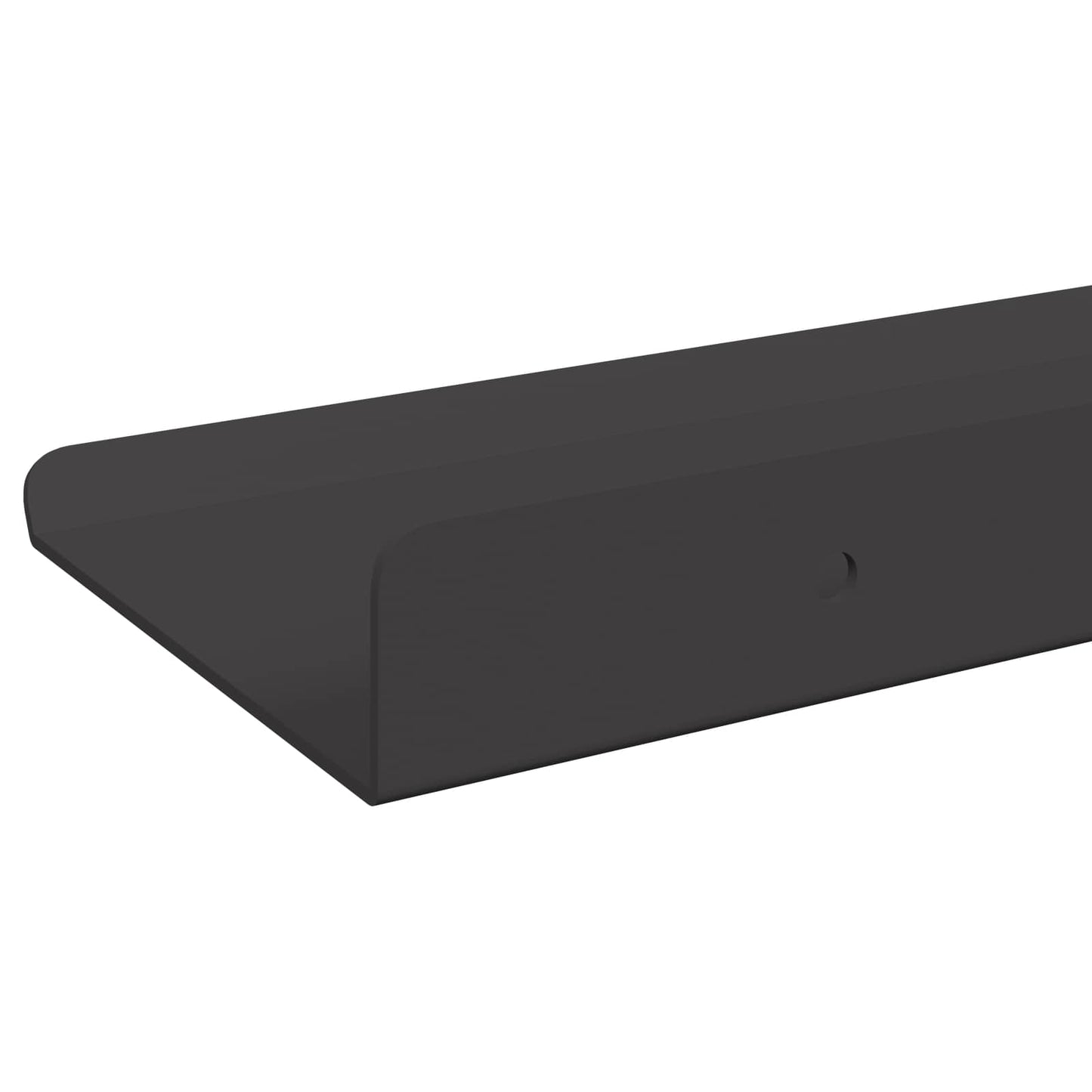 Vegghylle med hylle Veggmontert 4 pcs Svart 40 x 9 x 2,5 cm vidaXL