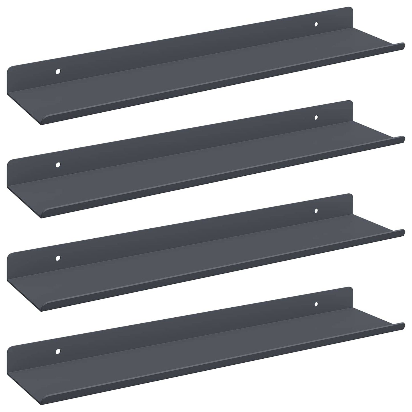 Vegghylle med hylle Veggmontert 4 pcs Antrasitt 40 x 9 x 2,5 cm vidaXL