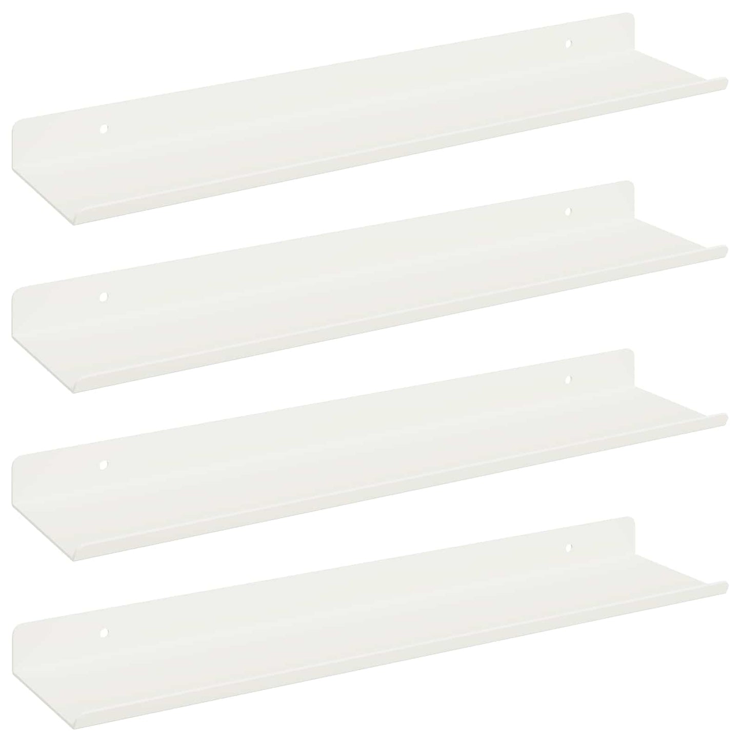Vegghylle med hylle Veggmontert 4 pcs Hvit 40 x 9 x 2,5 cm vidaXL