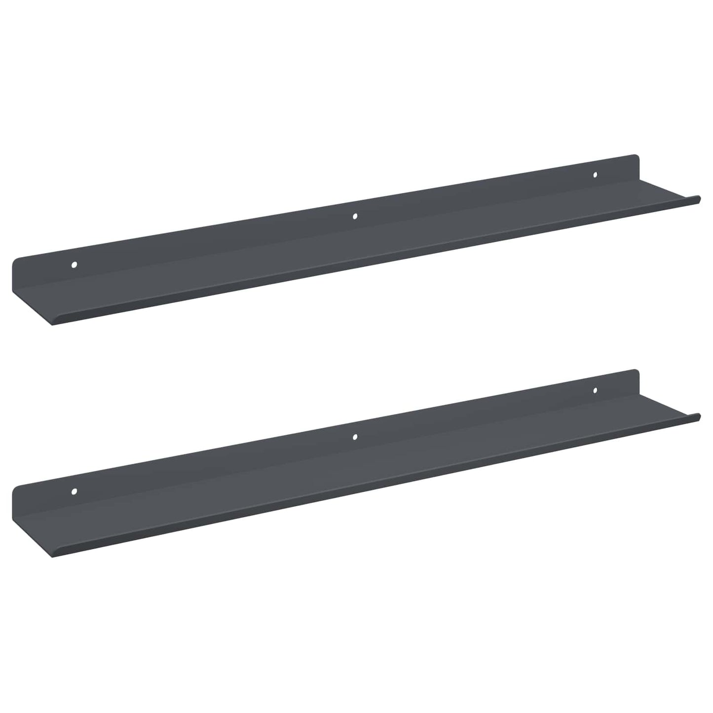Flytende hylle 2 pcs Antrasitt 60 x 8,5 x 2,5 cm Stål