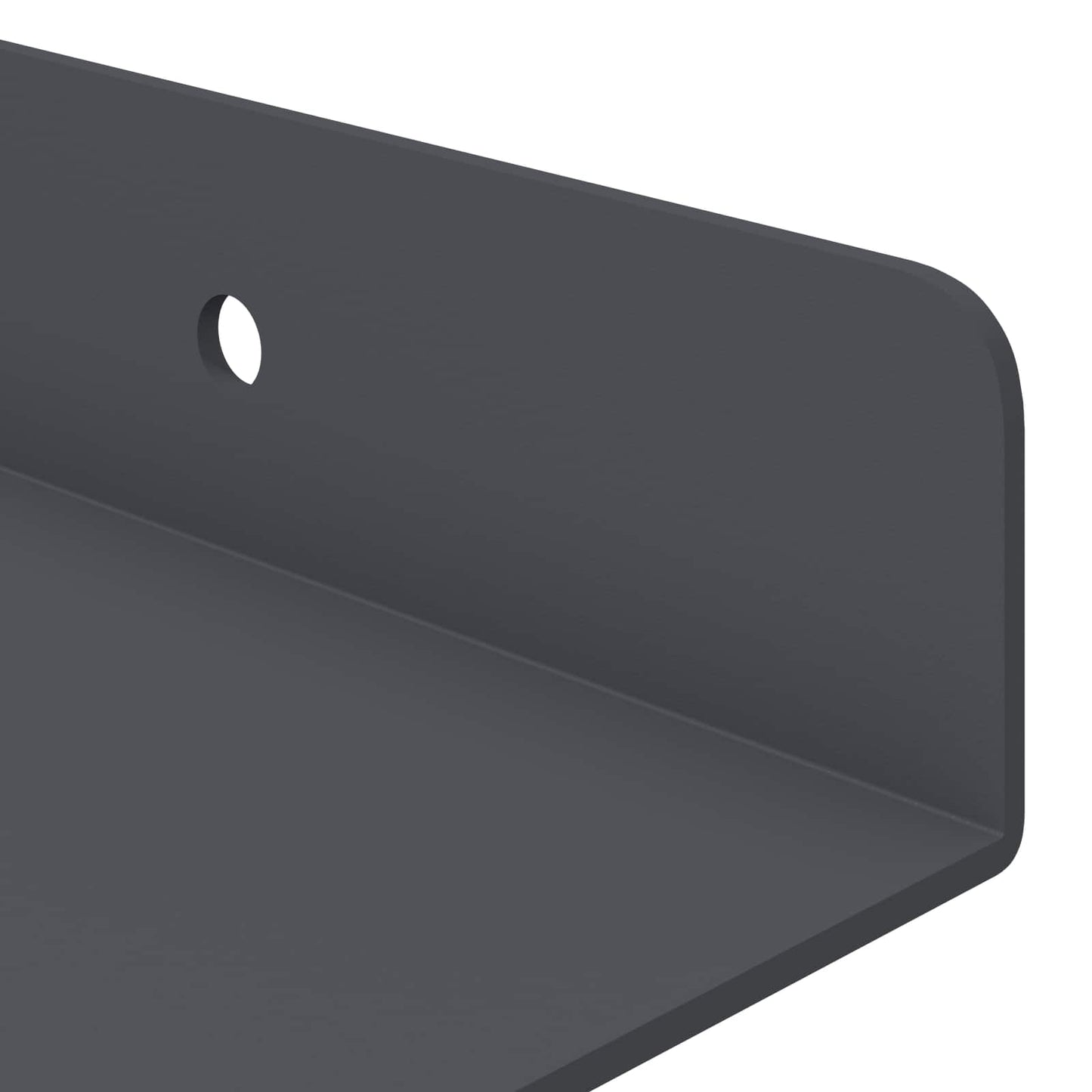 Flytende hylle 2 stk. Antrasitt 80 x 9 x 2,5 cm Stål