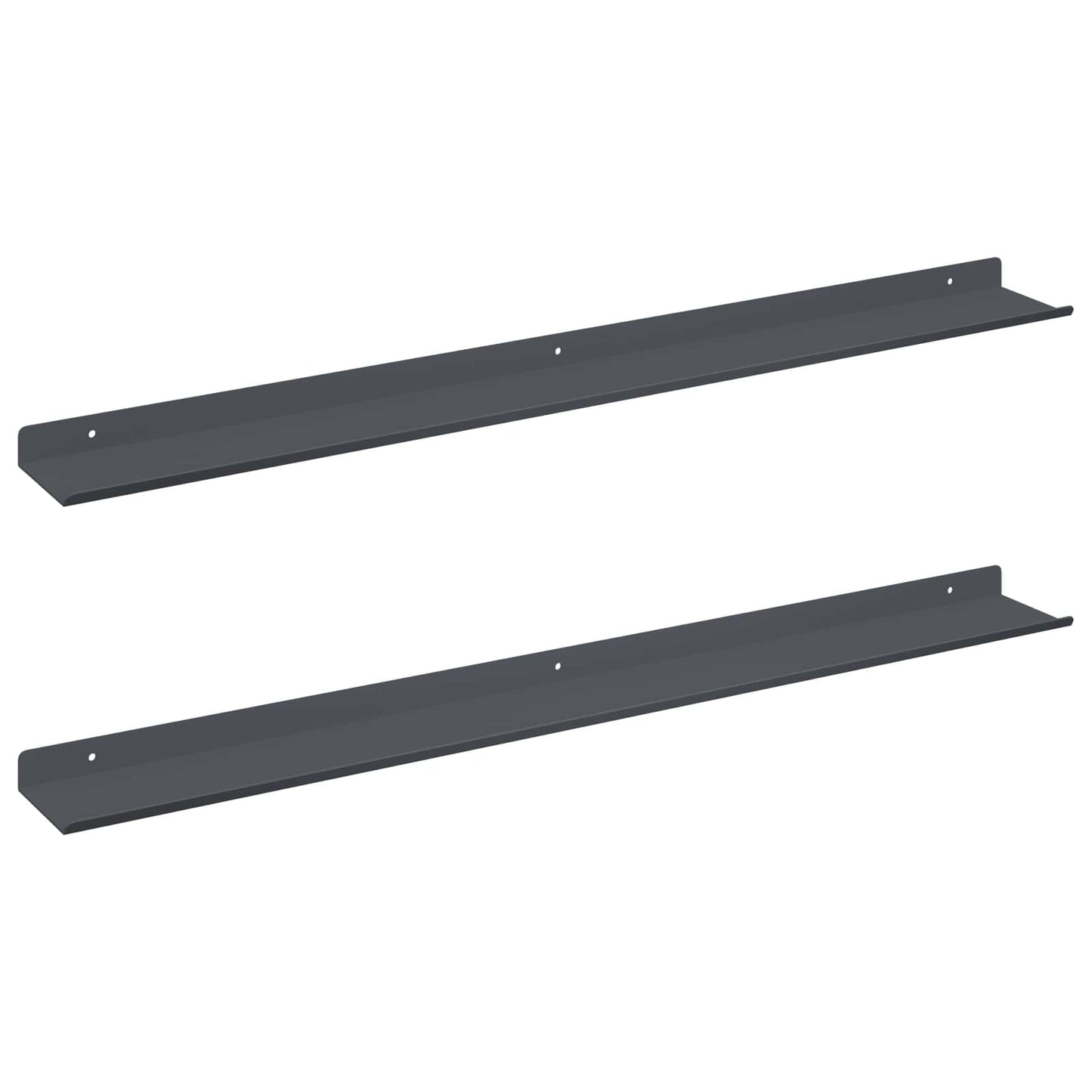 Flytende hylle 2 stk. Antrasitt 80 x 9 x 2,5 cm Stål