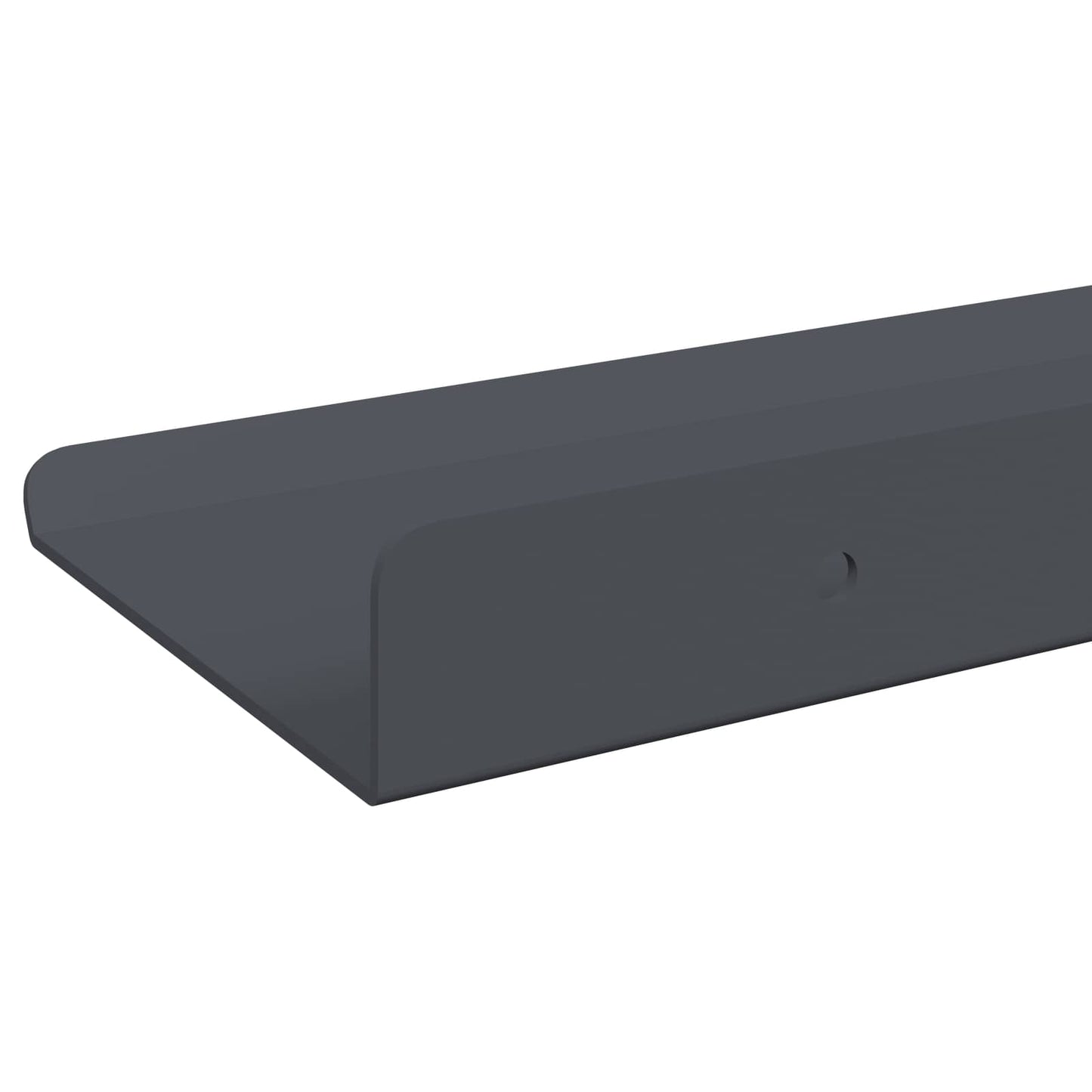 Flytende hylle 2 stk. Antrasitt 80 x 9 x 2,5 cm Stål