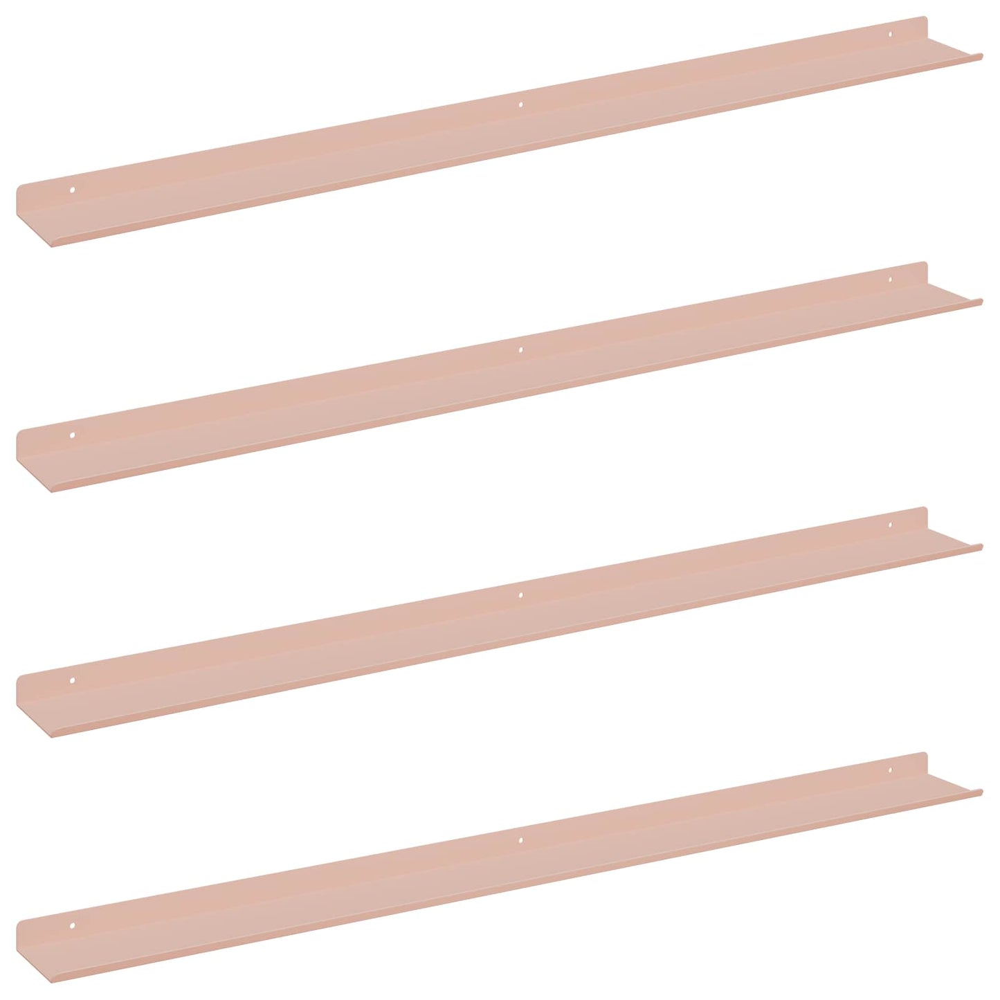 Vegghylle med hylle Veggmontert 4 pcs Rosa 100 x 9 x 2,5 cm vidaXL
