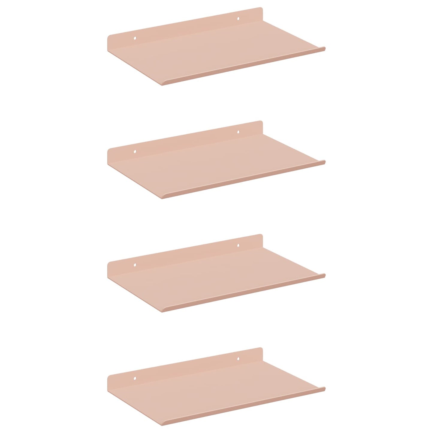 Vegghylle med hylle Veggmontert 4 pcs Rosa 30 x 18 x 2,5 cm vidaXL
