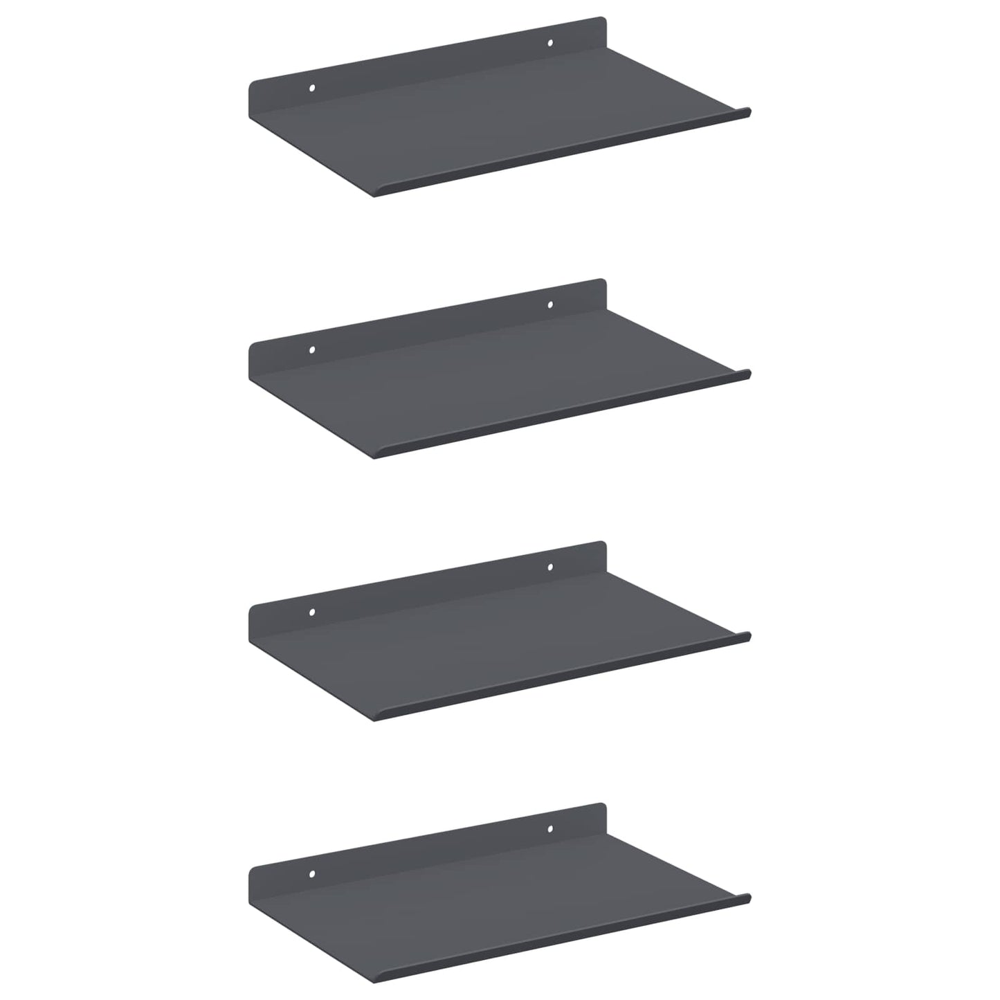 Vegghylle med hylle 4 pcs Antrasitt 30 x 18 x 2,5 cm vidaXL