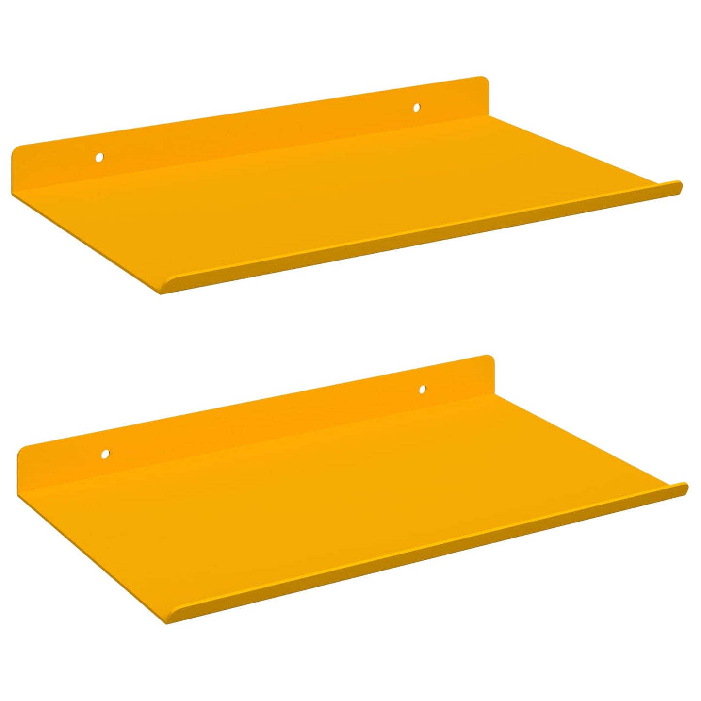 Vegghylle med hylle 2 pcs Sennepsgul 30 x 18 x 2,5 cm vidaXL