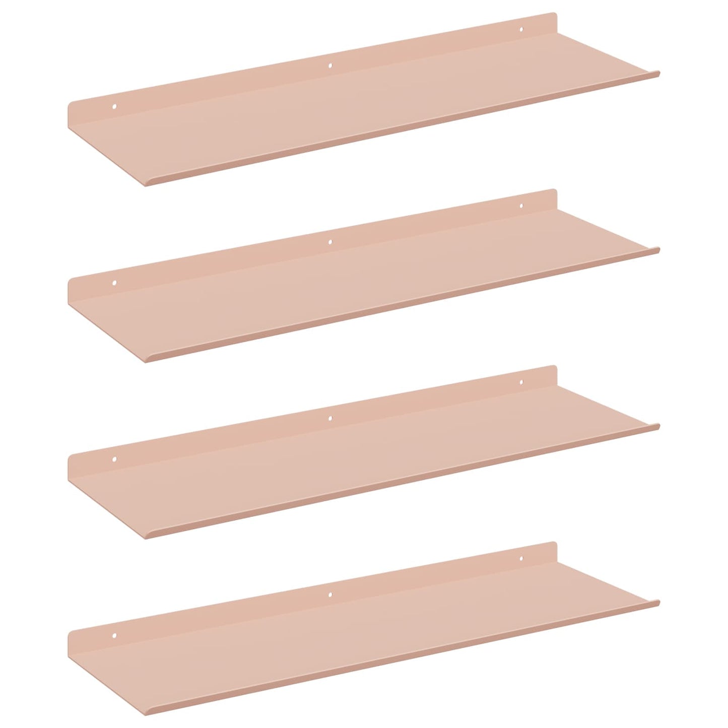 Vegghylle med hylle Veggmontert 4 pcs Rosa 60 x 18 x 2,5 cm vidaXL