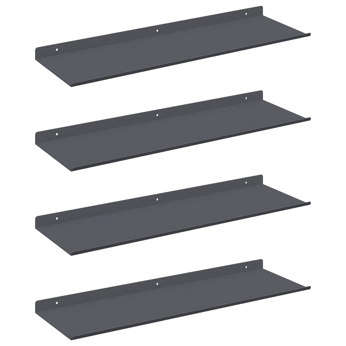 Vegghylle med hylle 4 pcs Antrasitt 60 x 18 x 2,5 cm vidaXL