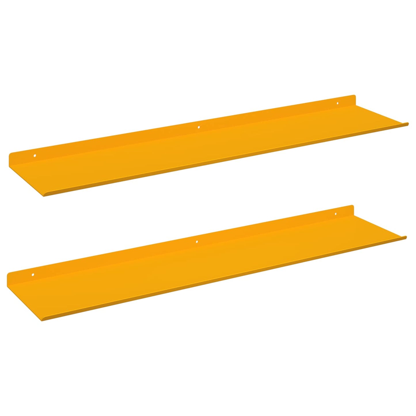 Vegghylle med hylle 2 pcs Sennepsgul 80 x 18 x 2,5 cm vidaXL