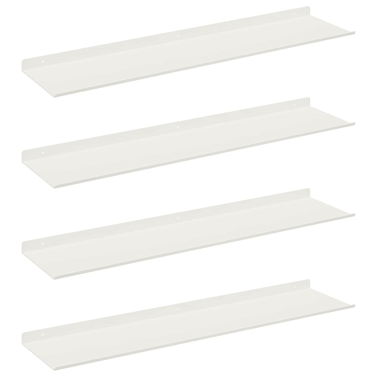 Vegghylle med hylle Veggmontert 4 pcs Hvit 80 x 18 x 2,5 cm vidaXL
