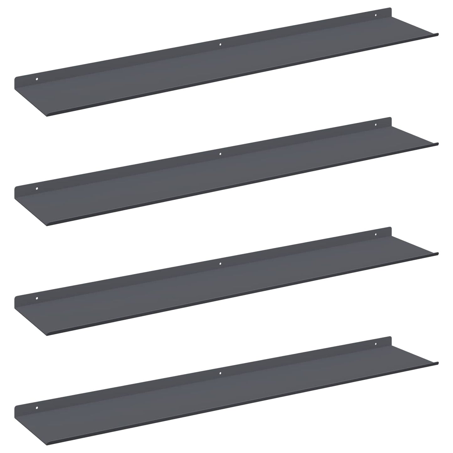 Vegghylle med hylle 4 pcs Antrasitt 100 x 18 x 2,5 cm vidaXL