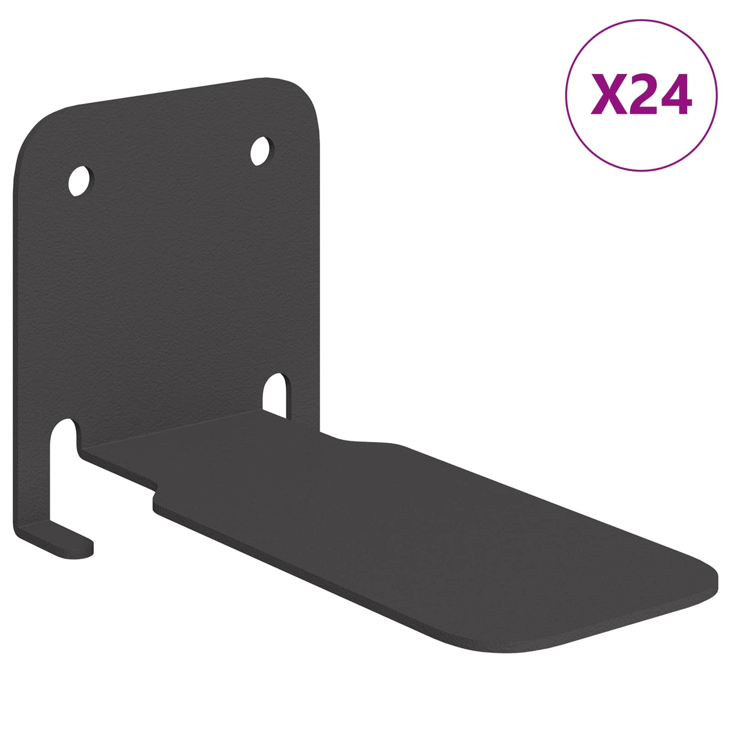 Flytende hylle med hylle 24 pcs Svart 6 x 10,8 x 6,6 cm