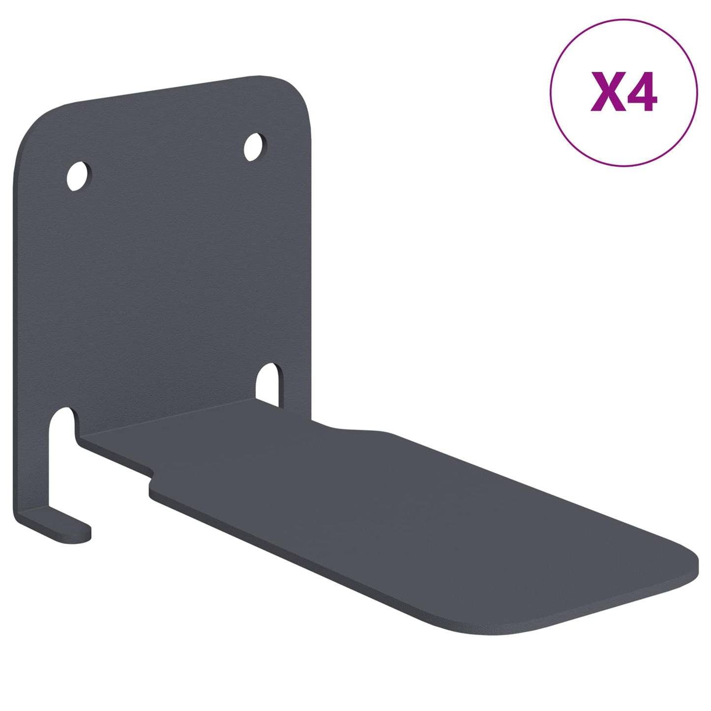 Flytende hylle med hylle 4 pcs Antrasitt 6 x 10,8 x 6,6 cm