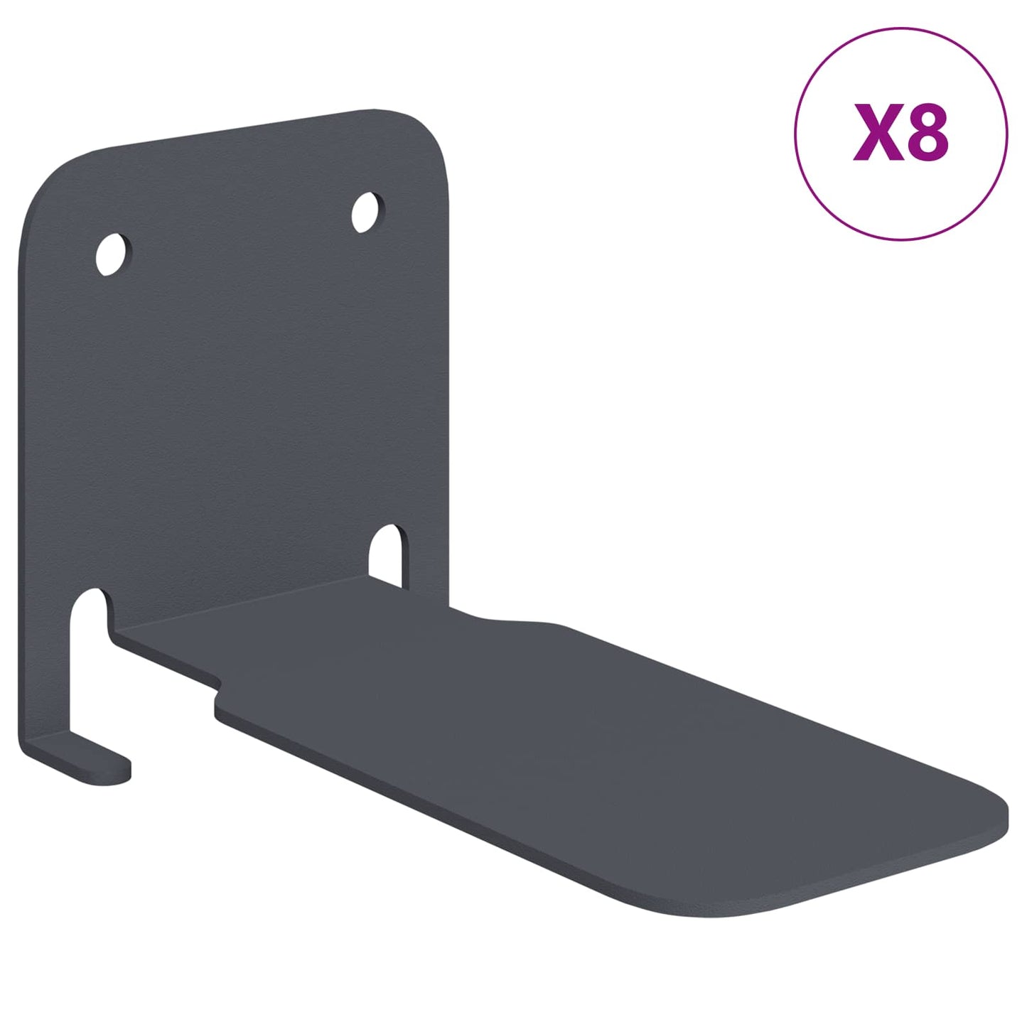 Flytende hylle med hylle 8 pcs Antrasitt 6 x 10,8 x 6,6 cm