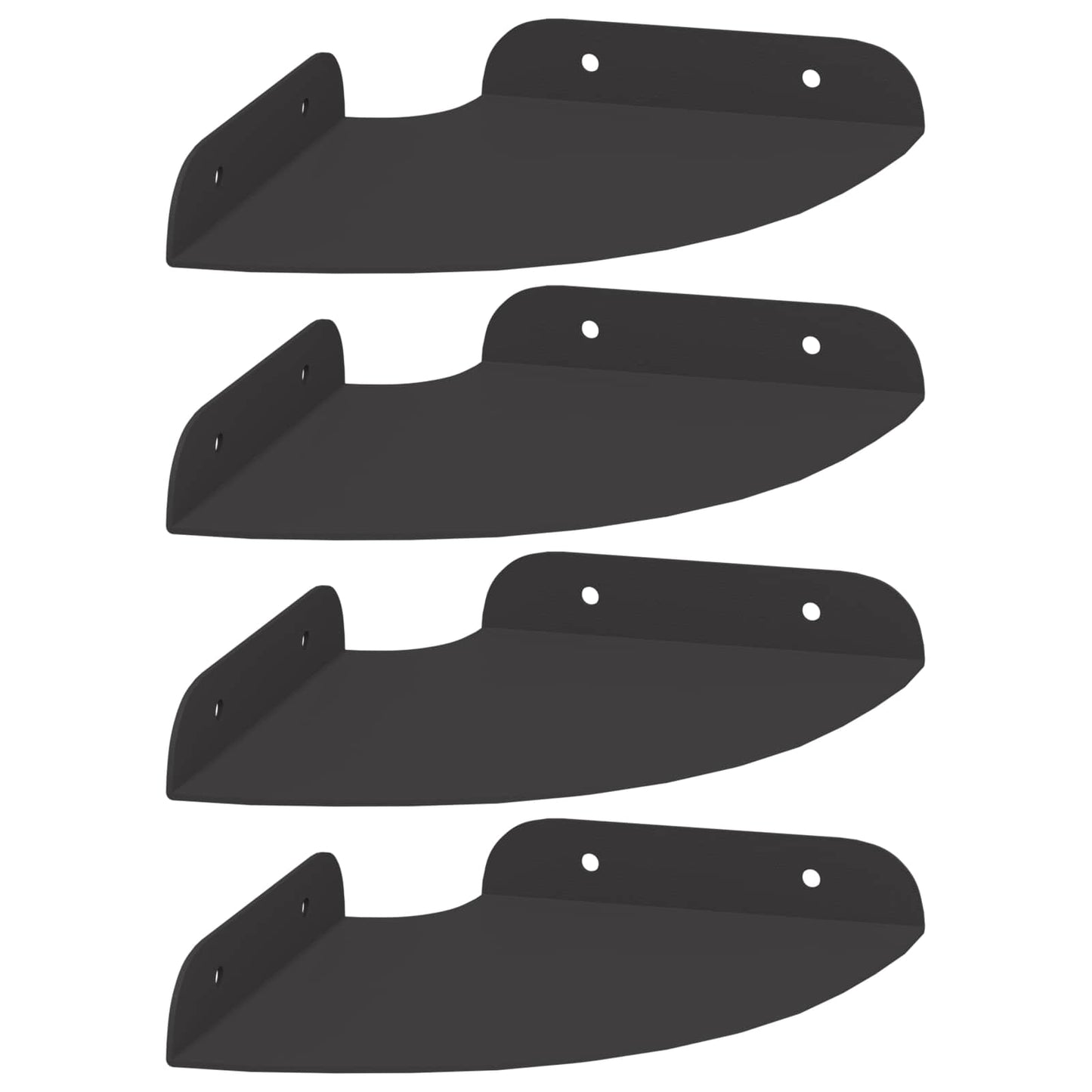 Flytende hylle med hylle med lagring 4 pcs Svart 15 x 15 x 2 cm