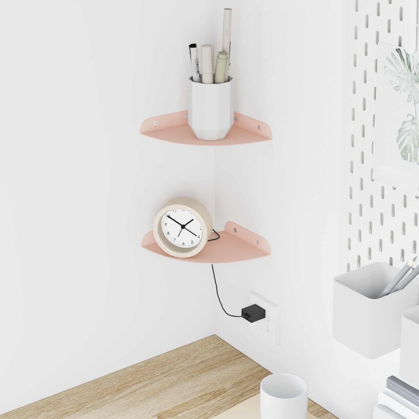 Flytende hylle med hylle med lagring 2 pcs Rosa 15 x 15 x 2 cm
