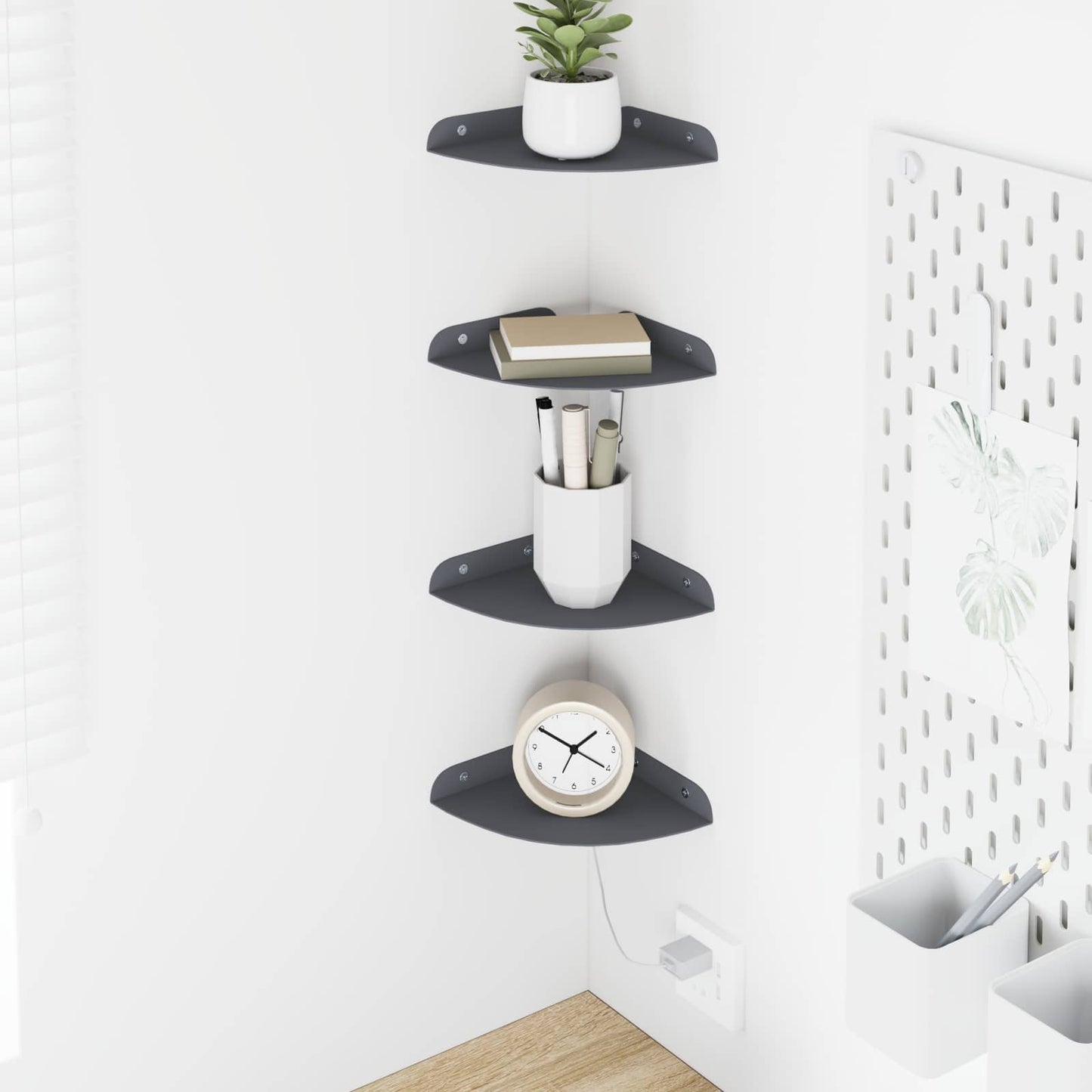 Flytende hylle med hylle 4 pcs Antrasitt 15 x 15 x 2 cm