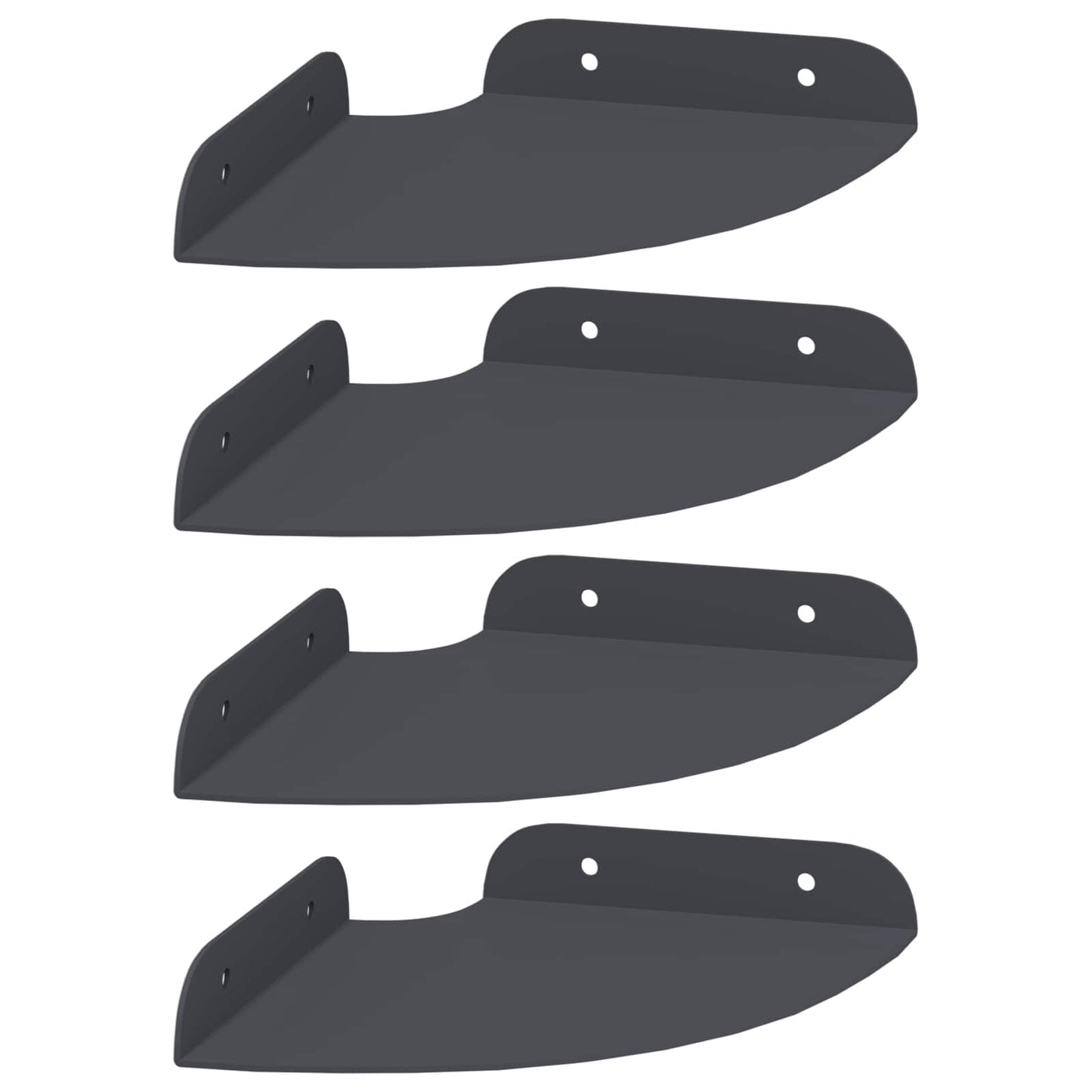 Flytende hylle med hylle 4 pcs Antrasitt 15 x 15 x 2 cm