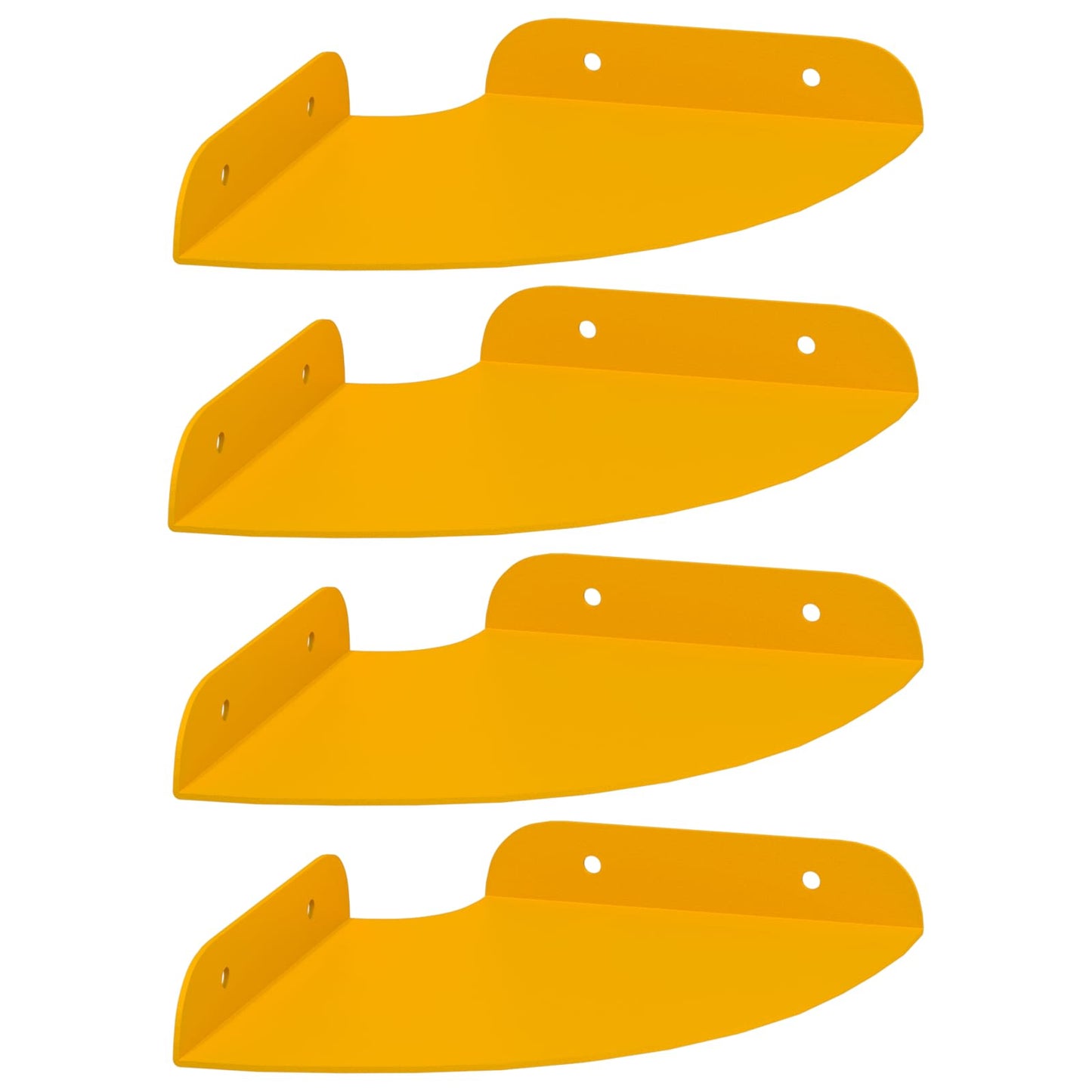 Flytende hylle med hylle 4 pcs Sennepsgul 15 x 15 x 2 cm