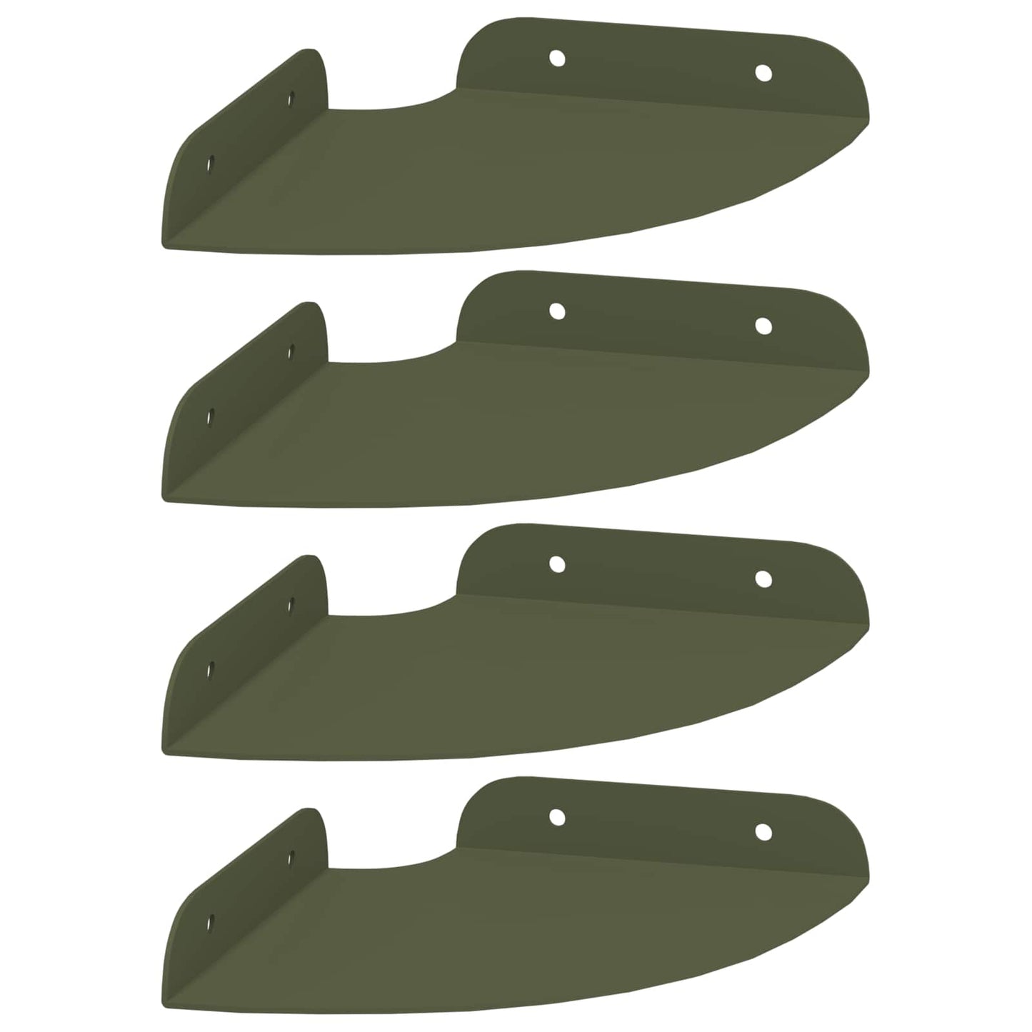 Flytende hylle med hylle 4 pcs Olivengrønn 15 x 15 x 2 cm