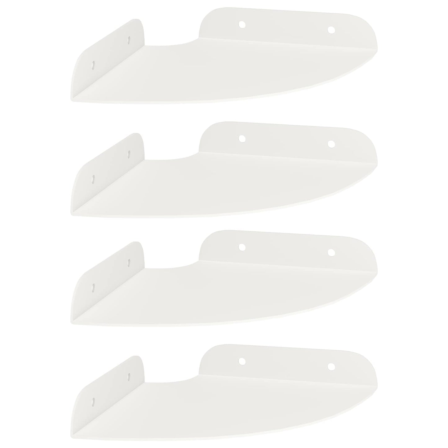 Flytende hylle med hylle med lagring 4 pcs Hvit 15 x 15 x 2 cm