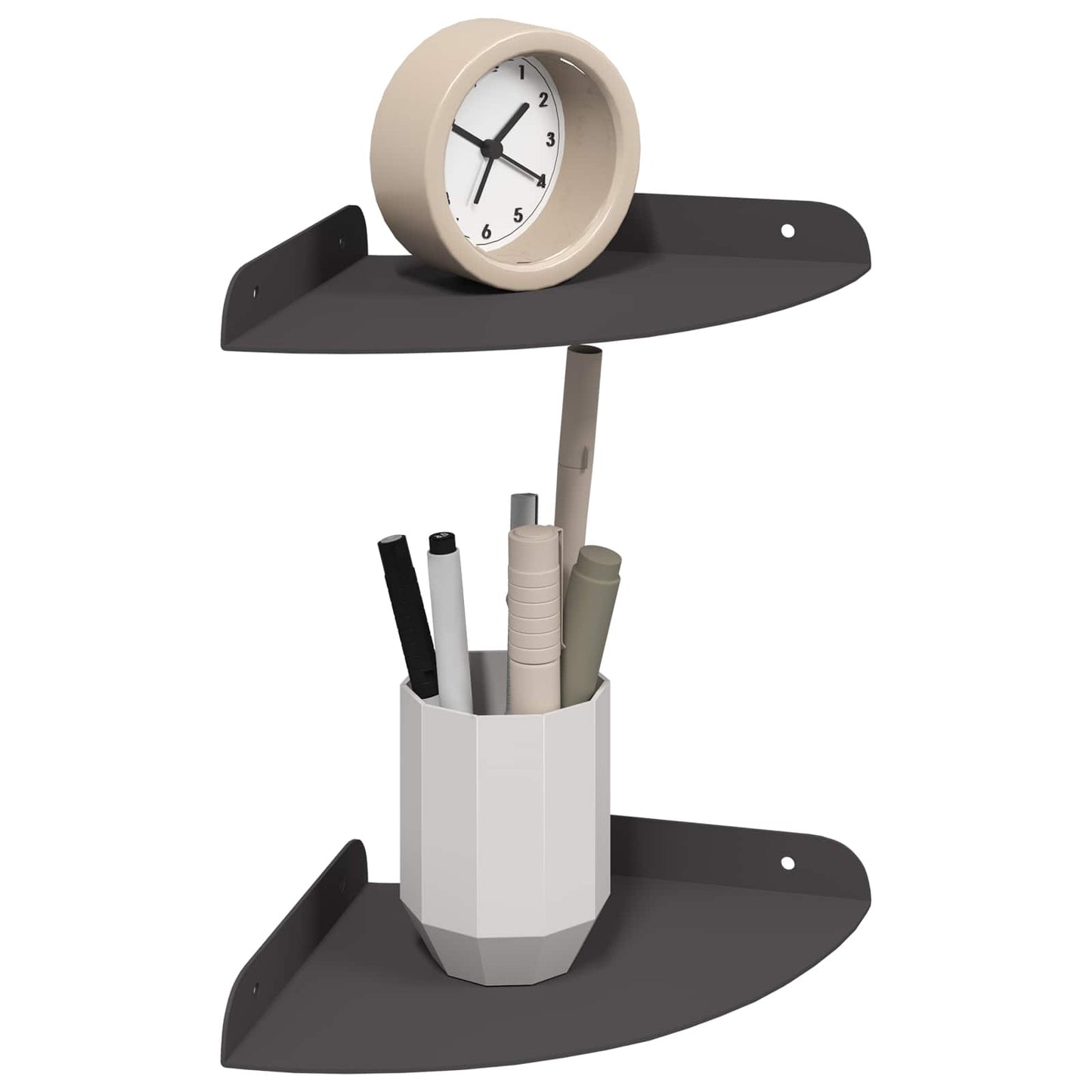Flytende hylle med hylle med lagring 2 pcs Svart 18 x 18 x 2 cm