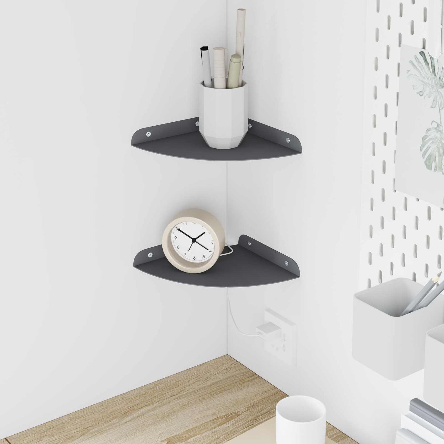 Flytende hylle med hylle 2 pcs Antrasitt 18 x 18 x 2 cm