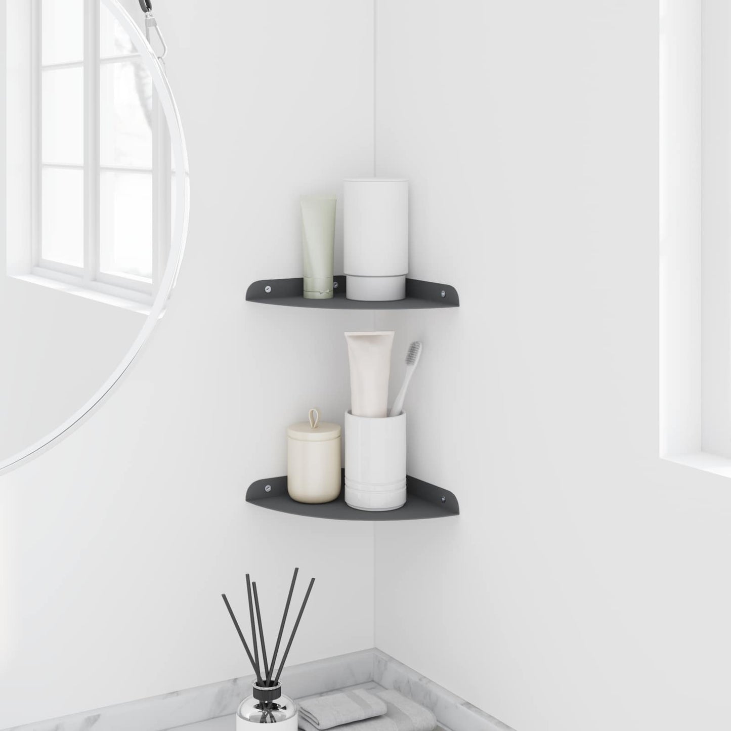 Flytende hylle med hylle 2 pcs Antrasitt 18 x 18 x 2 cm