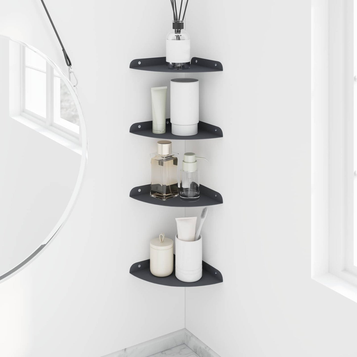 Flytende hylle med hylle 4 pcs Antrasitt 18 x 18 x 2 cm