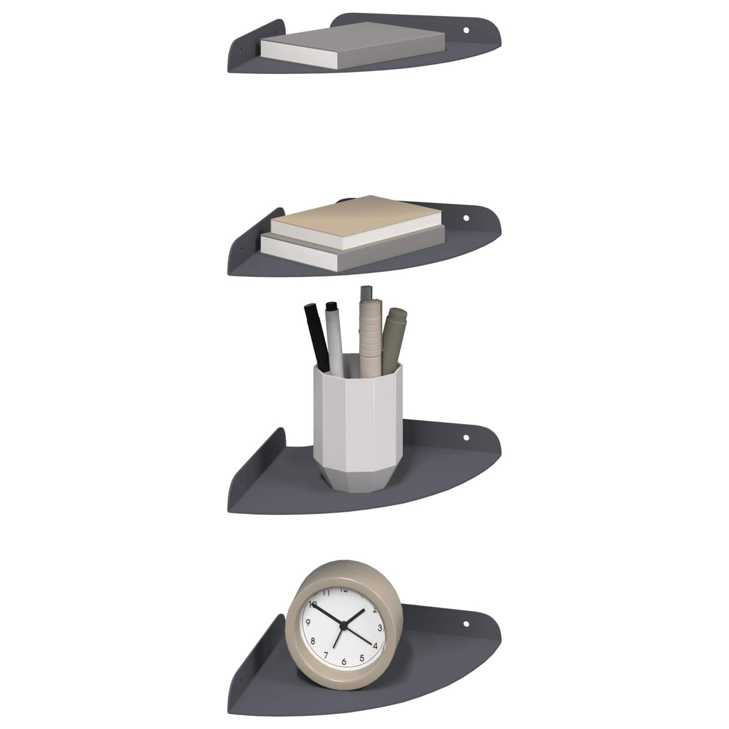 Flytende hylle med hylle 4 pcs Antrasitt 18 x 18 x 2 cm