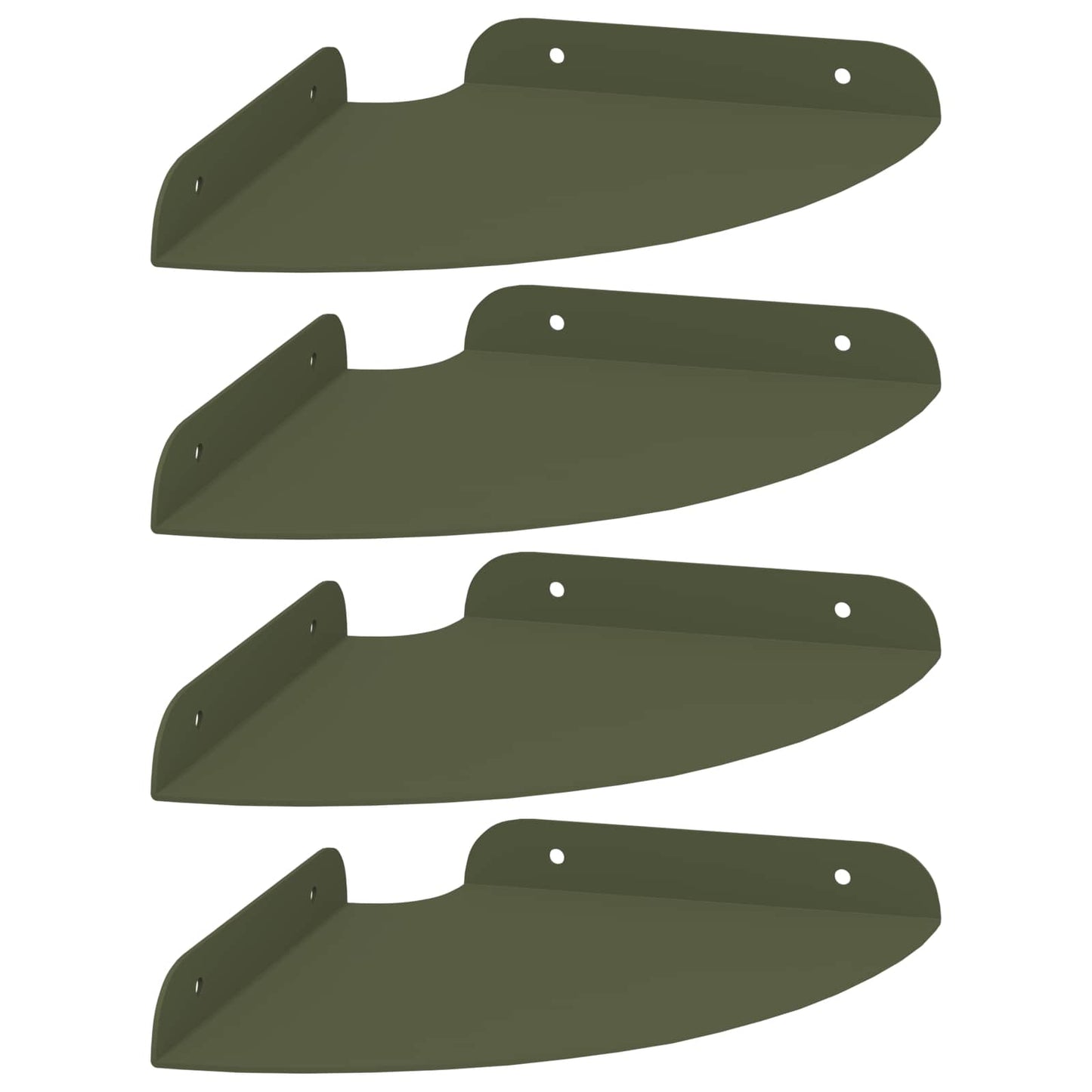 Flytende hylle med hylle 4 pcs Olivengrønn 18 x 18 x 2 cm