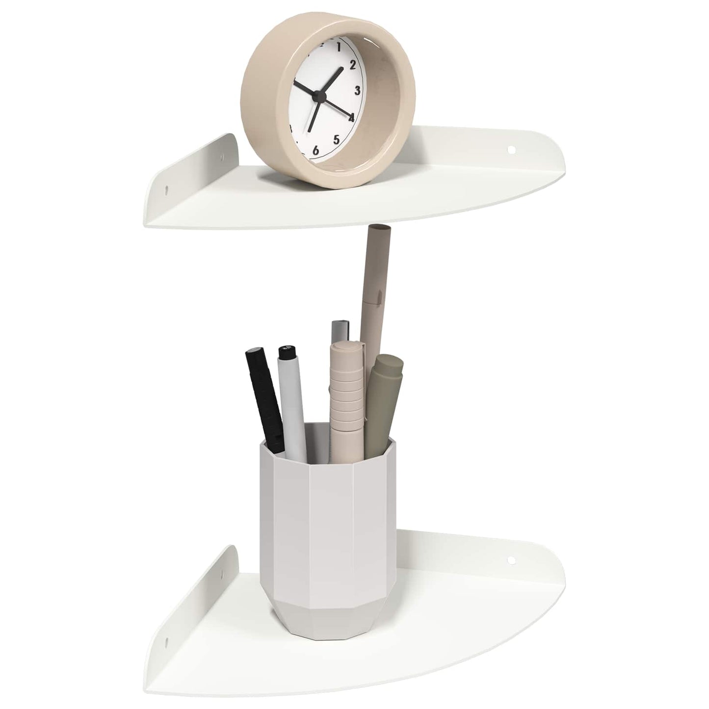 Flytende hylle med hylle med lagring 2 pcs Hvit 18 x 18 x 2 cm
