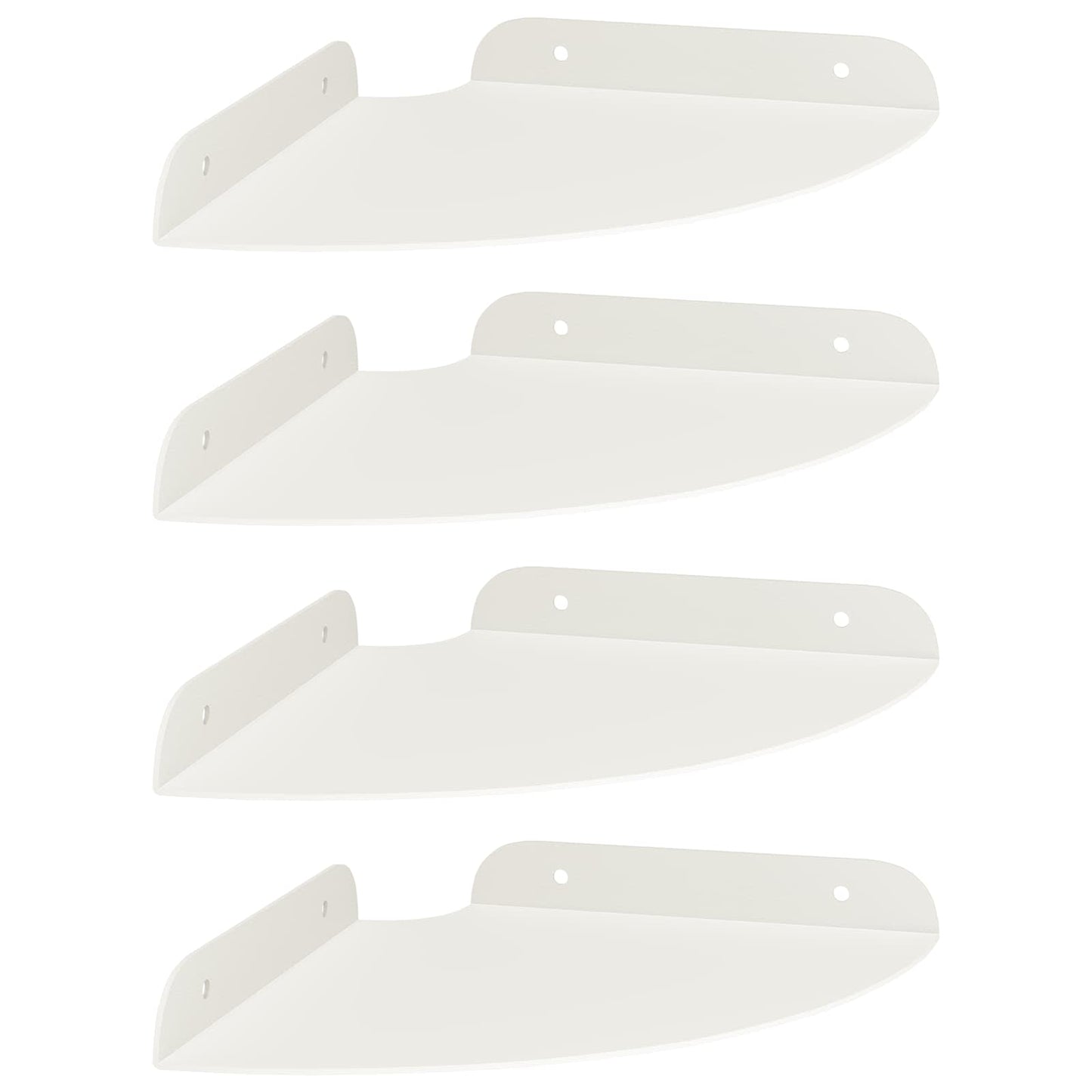 Flytende hylle med hylle med lagring 4 pcs Hvit 18 x 18 x 2 cm