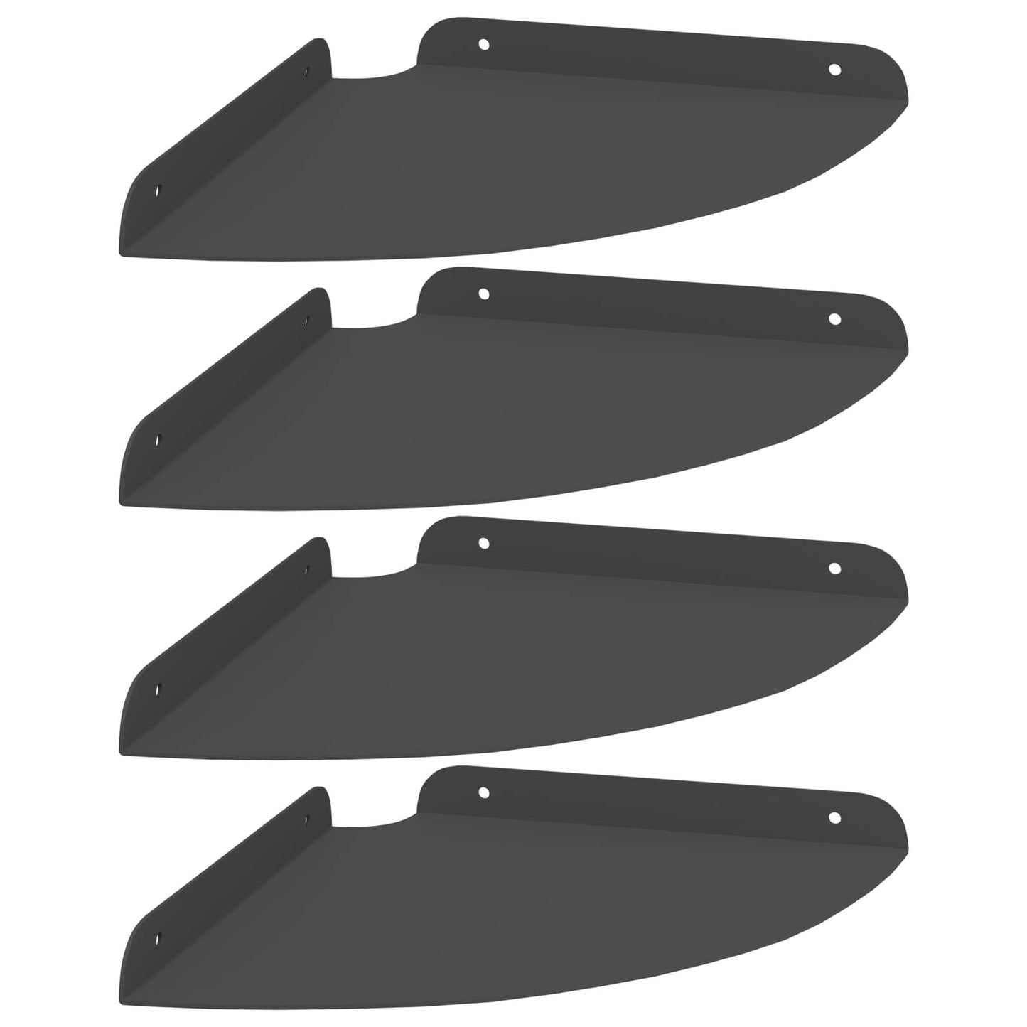 Flytende hylle med hylle med lagring 4 pcs Svart 24 x 24 x 2 cm