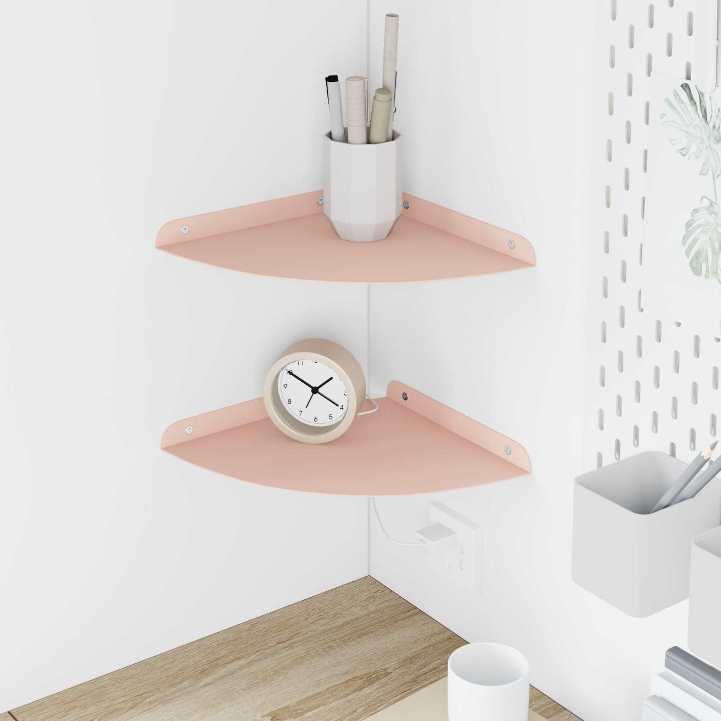Flytende hylle med hylle med lagring 2 pcs Rosa 24 x 24 x 2 cm