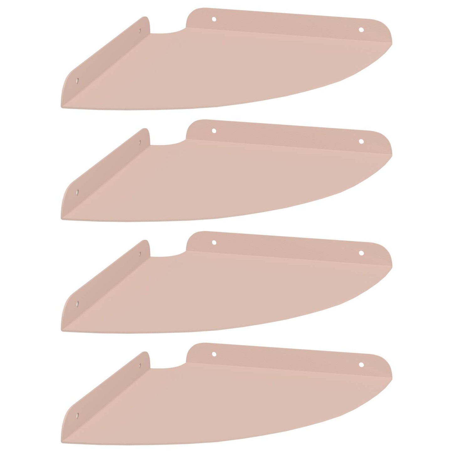 Flytende hylle med hylle med lagring 4 pcs Rosa 24 x 24 x 2 cm