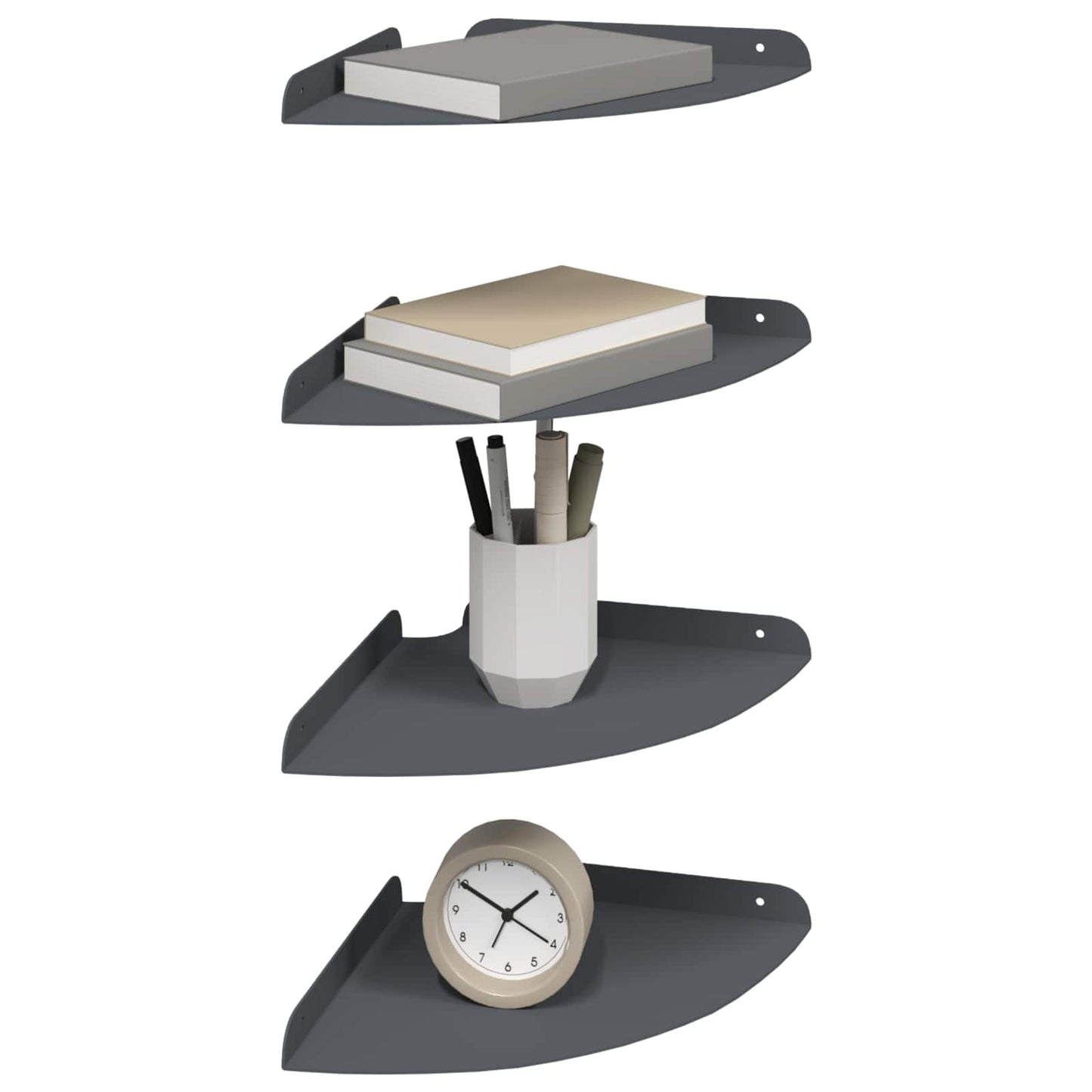 Flytende hylle med hylle 4 pcs Antrasitt 24 x 24 x 2,3 cm