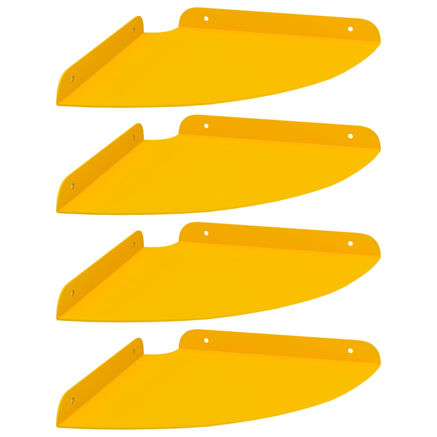 Flytende hylle med hylle 4 pcs Sennepsgul 24 x 24 x 2 cm