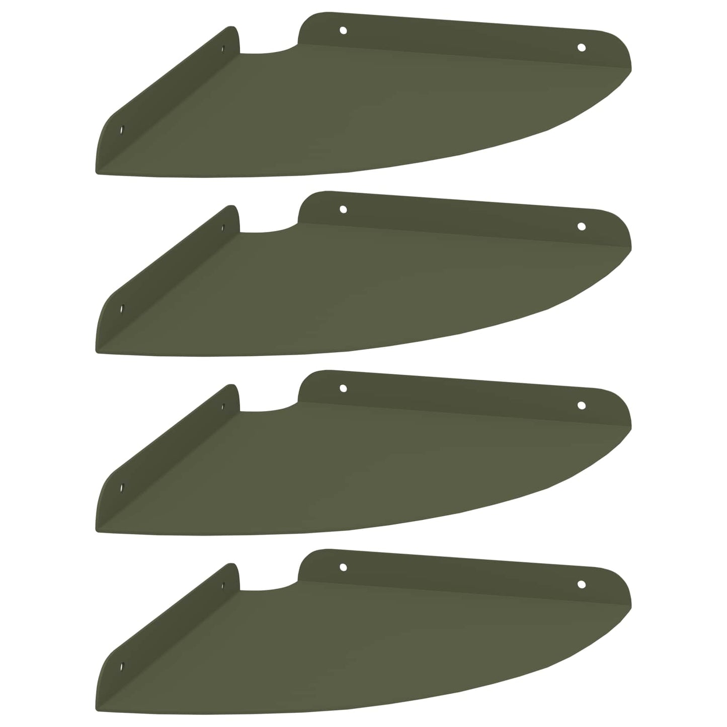 Flytende hylle med hylle 4 pcs Olivengrønn 24 x 24 x 2 cm