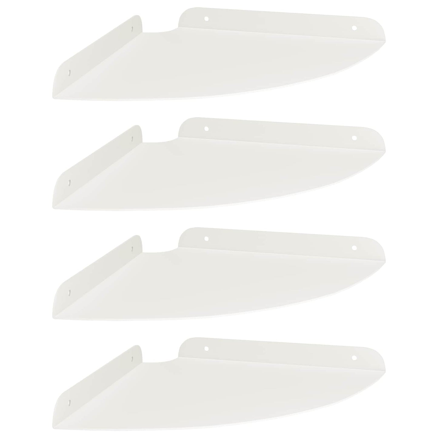 Flytende hylle med hylle med lagring 4 pcs Hvit 24 x 24 x 2 cm