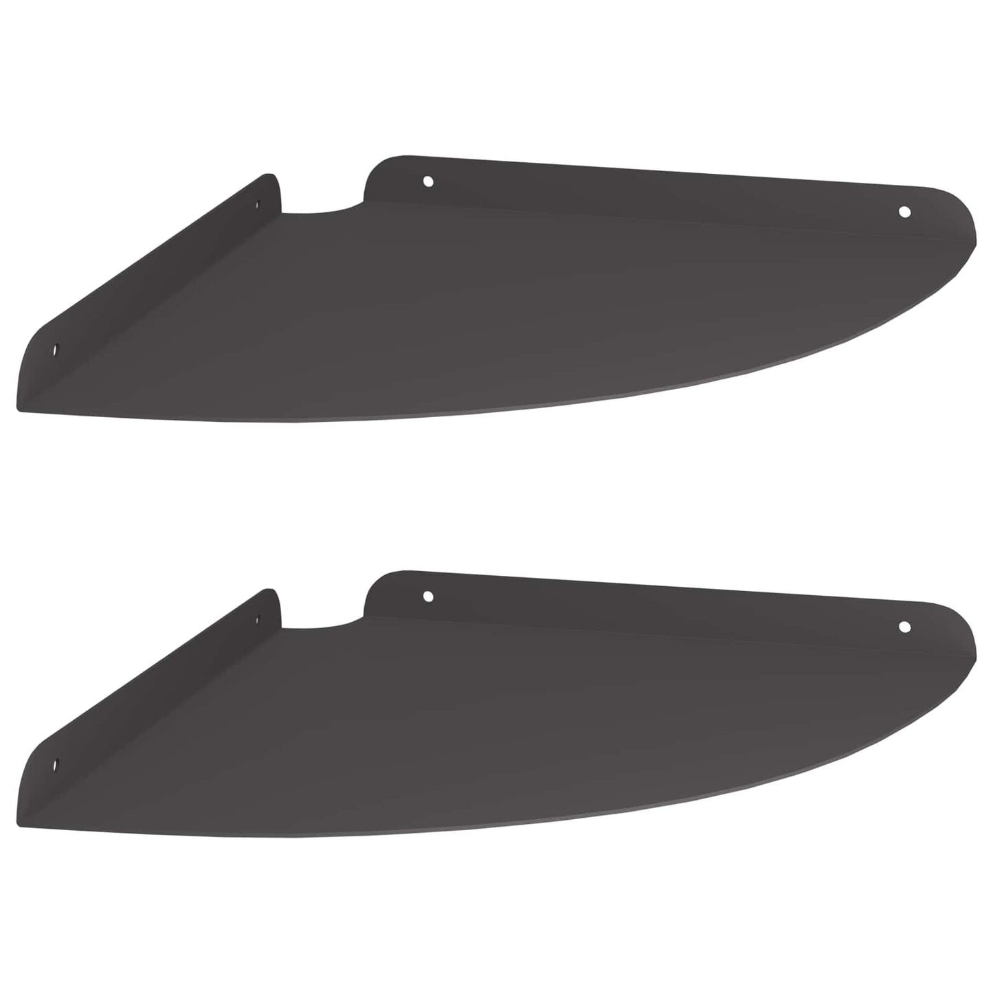 Hjørne Flytende Hylle med hylle 2 pcs Svart 30 x 30 x 2 cm