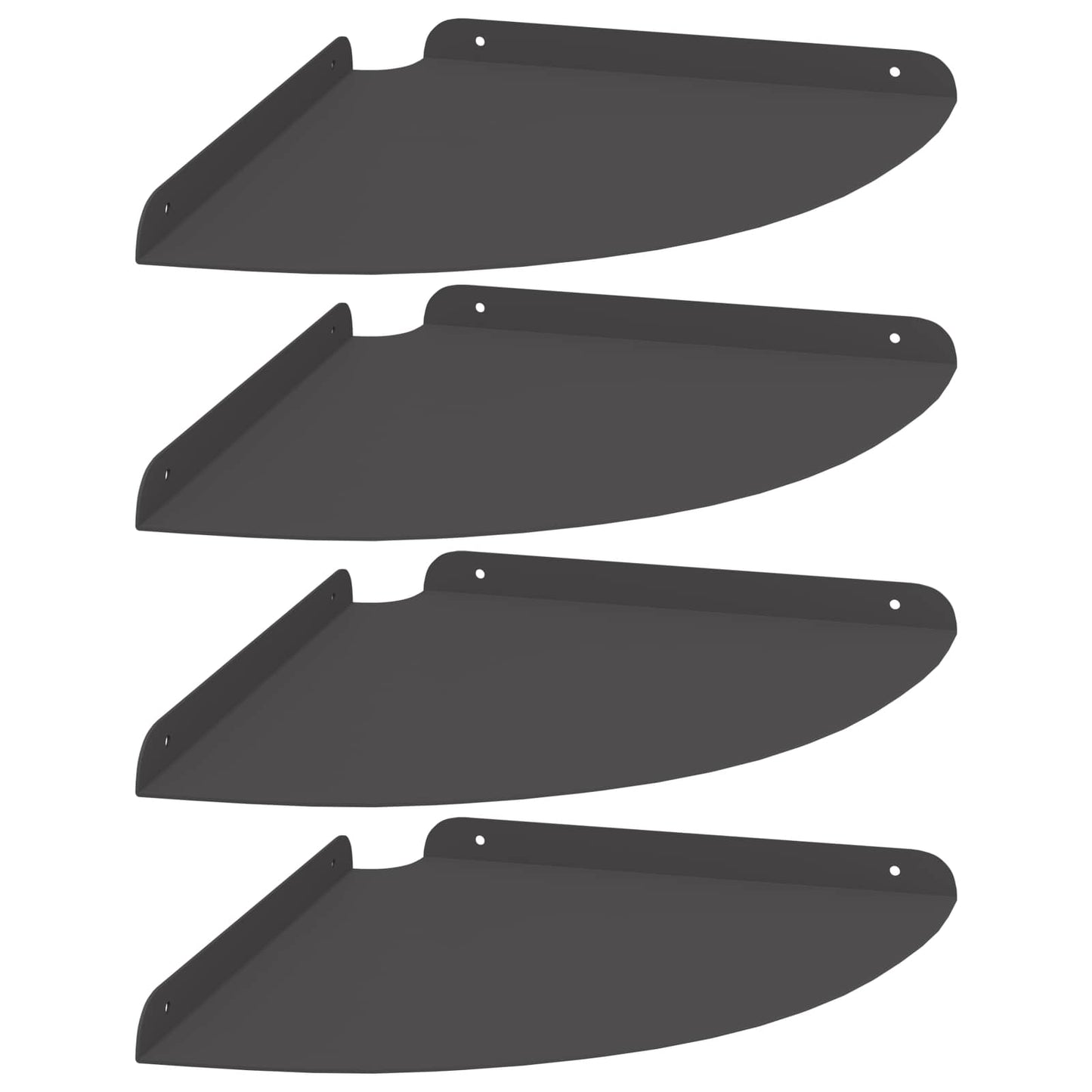 Flytende hylle med hylle med lagring 4 pcs Svart 30 x 30 x 2 cm