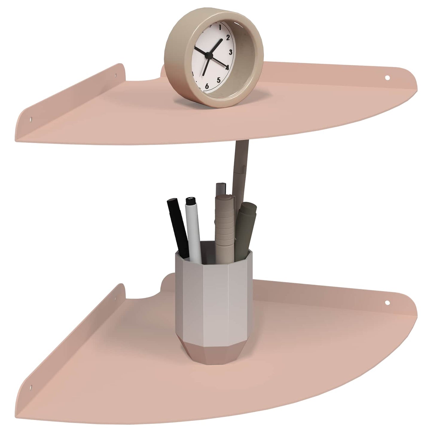 Flytende hylle med hylle med lagring 2 pcs Rosa 30 x 30 x 2 cm