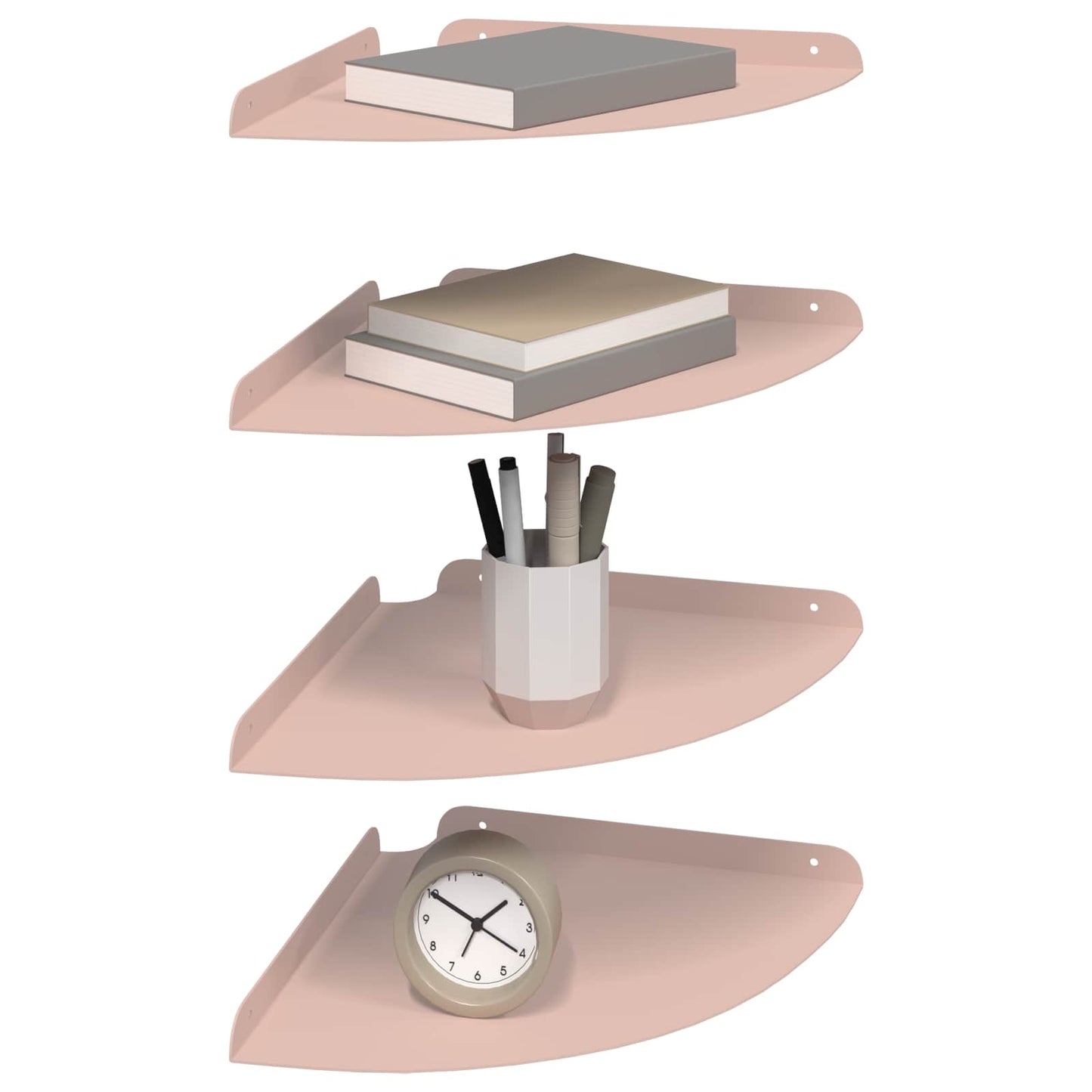 Flytende hylle med hylle med lagring 4 pcs Rosa 30 x 30 x 2 cm