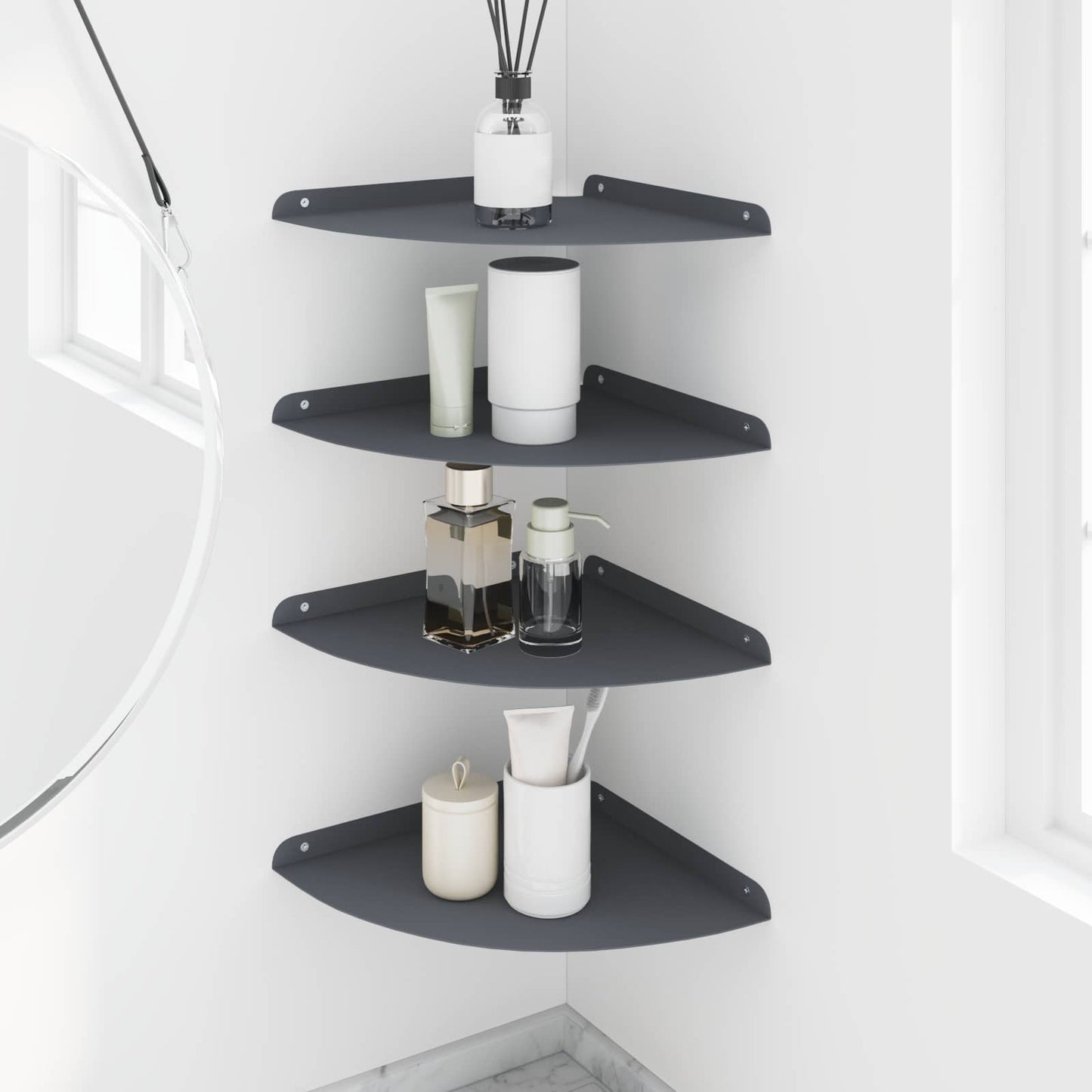 Flytende hylle med hylle 4 pcs Antrasitt 30 x 30 x 2 cm
